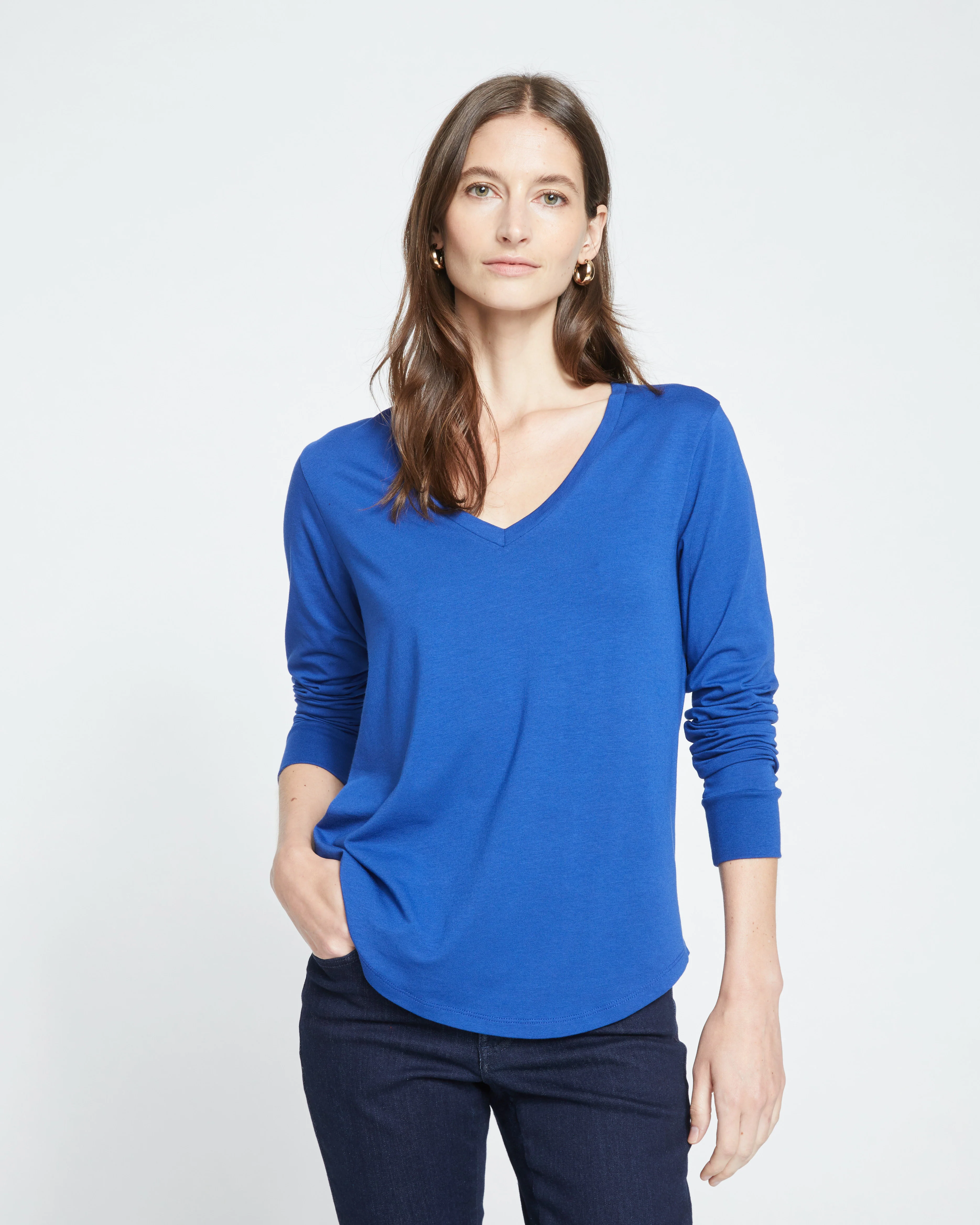 Long Sleeve V Rex - Lapis - Image 5