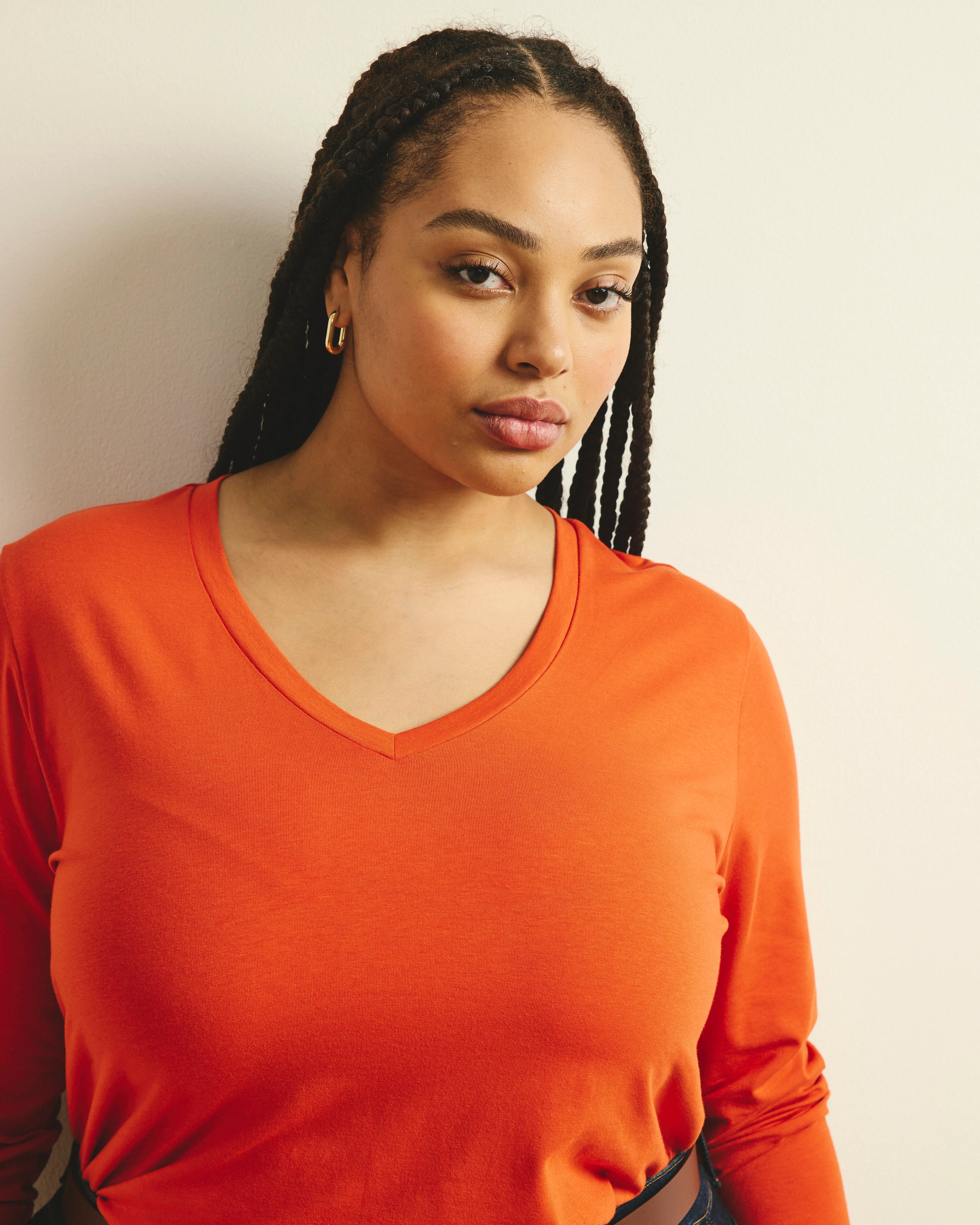 Long Sleeve V Rex - Orange Flame - Image 2