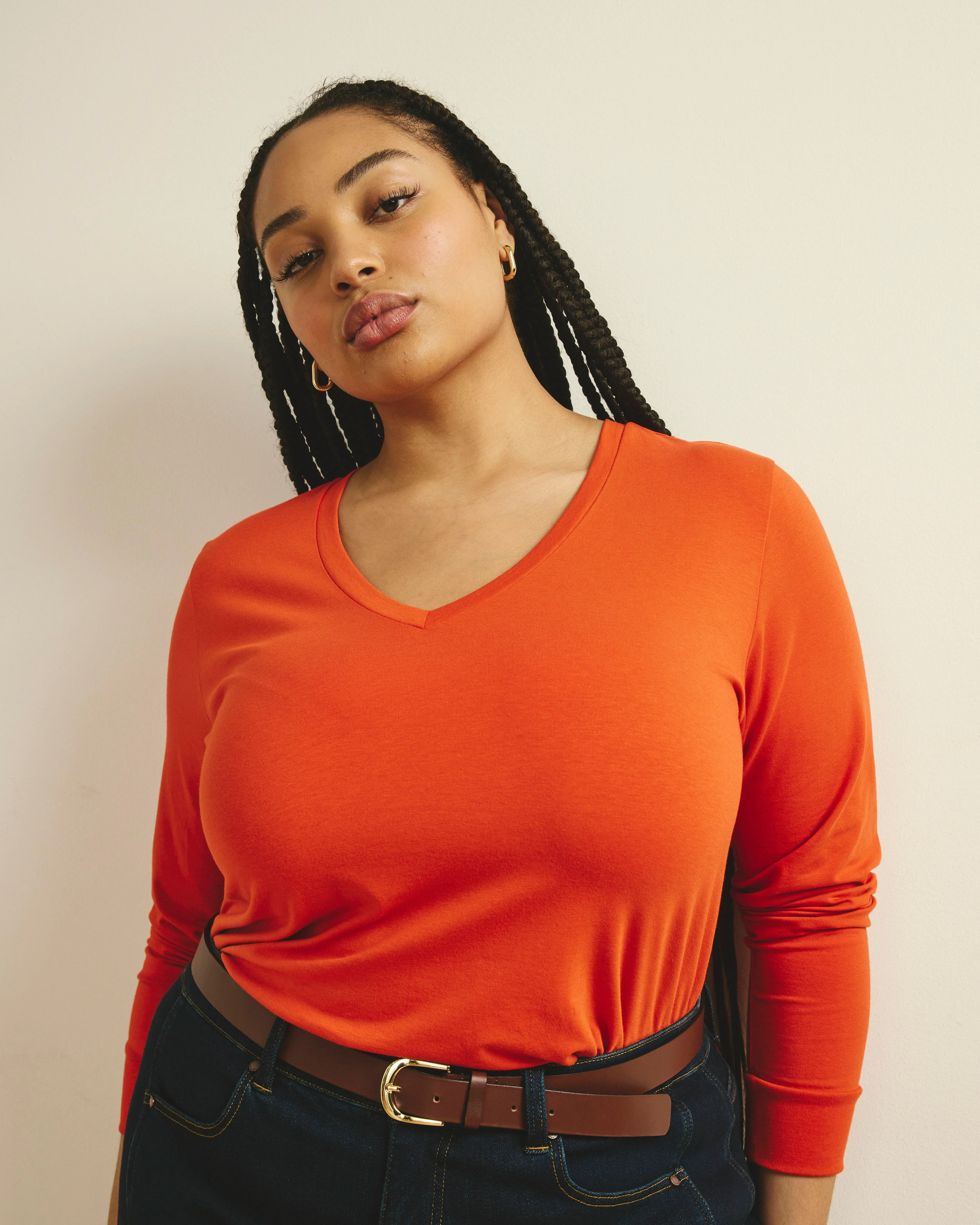 Long Sleeve V Rex - Orange Flame - Image 6