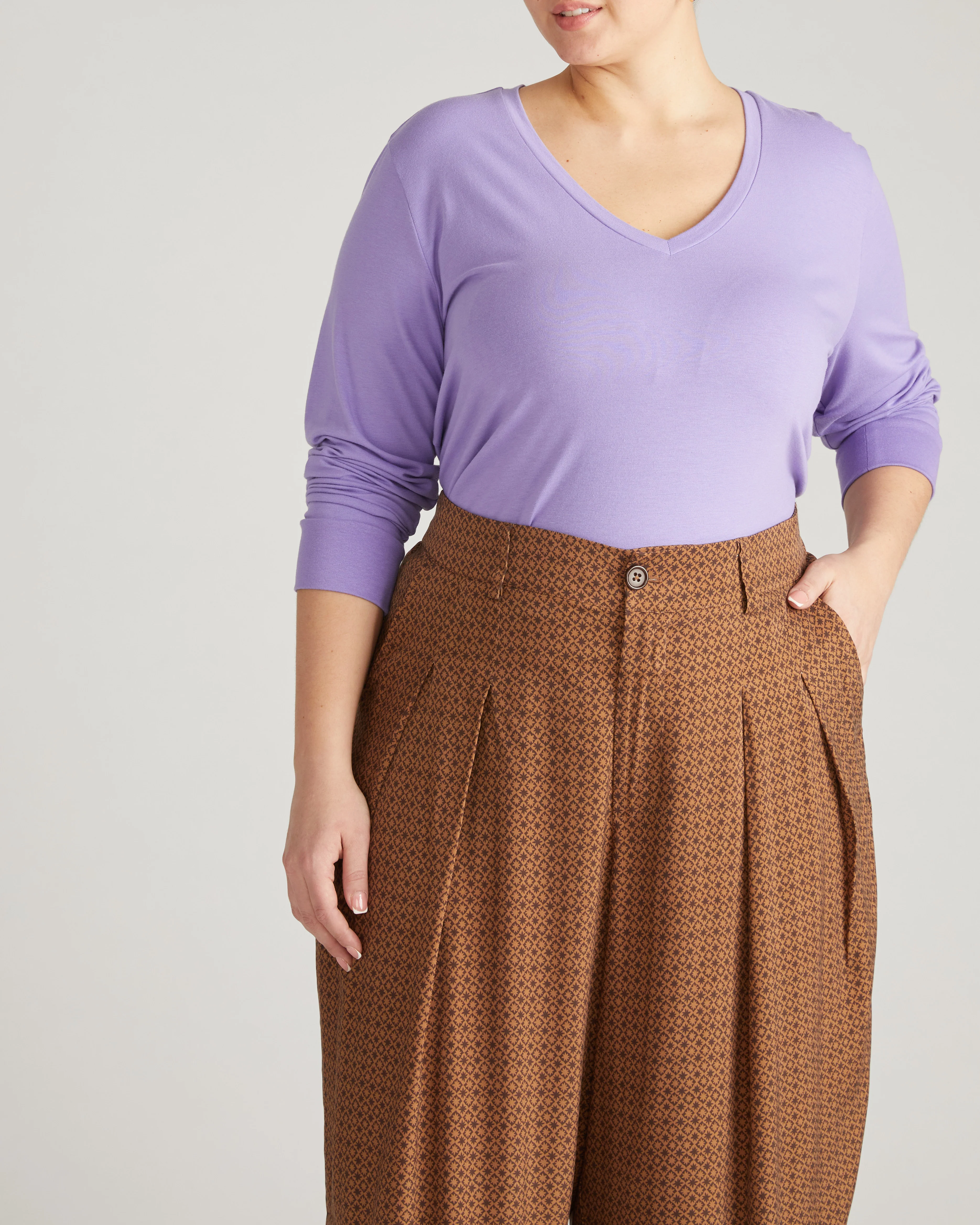 Long Sleeve V Rex - Purple Posey - Image 2