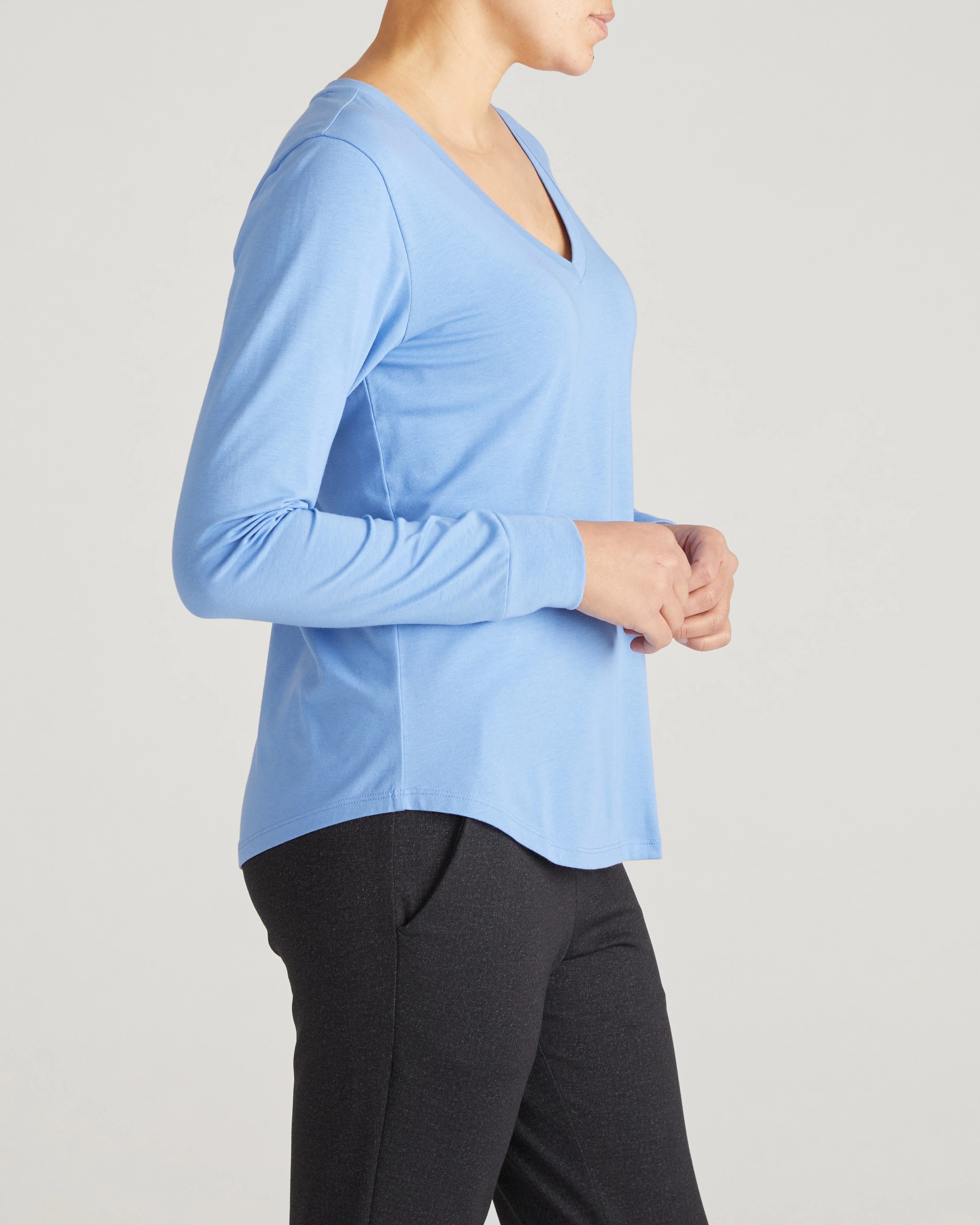 Long Sleeve V Rex - Seaside Blue - Image 3