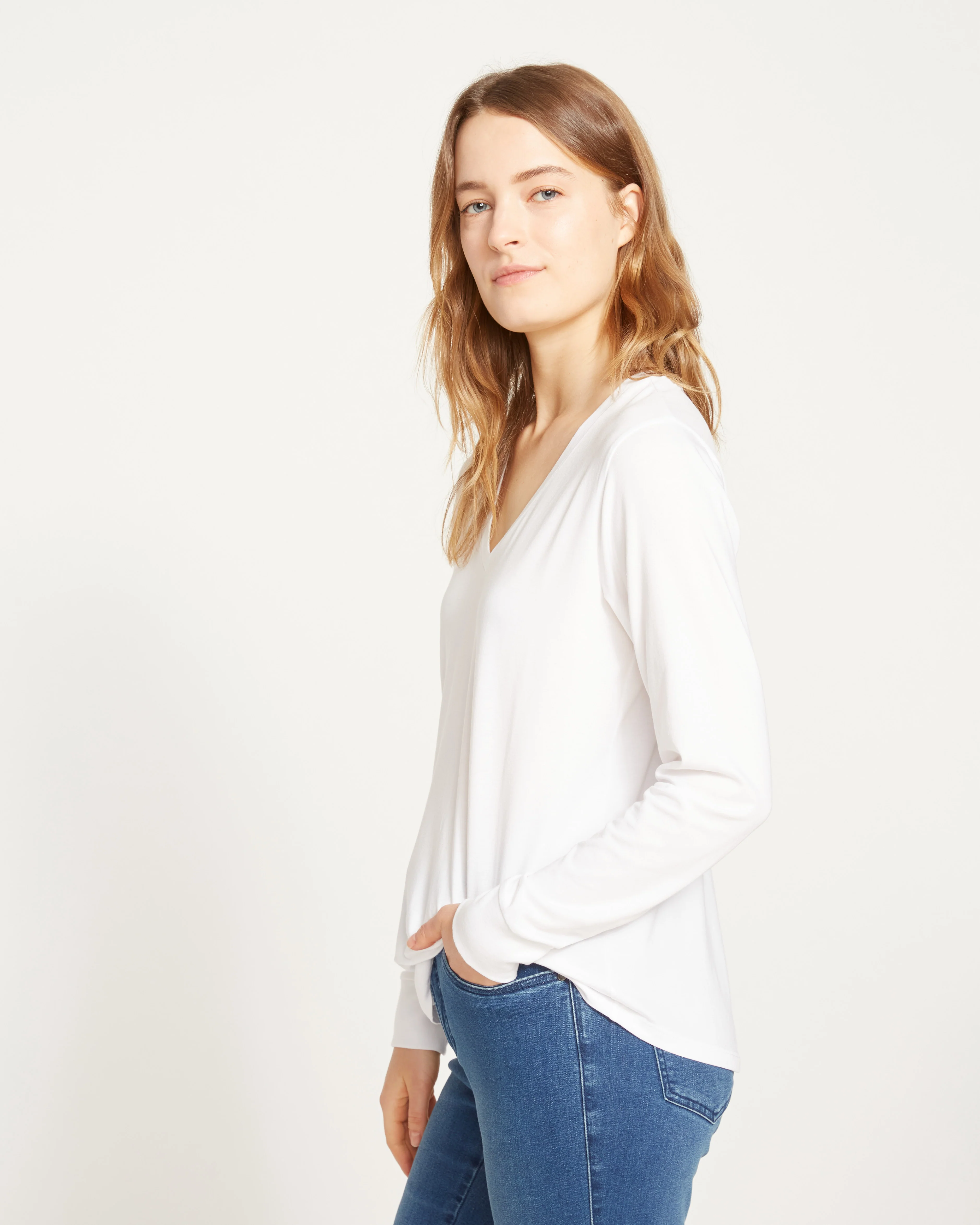 Long Sleeve V Rex - White - Image 3