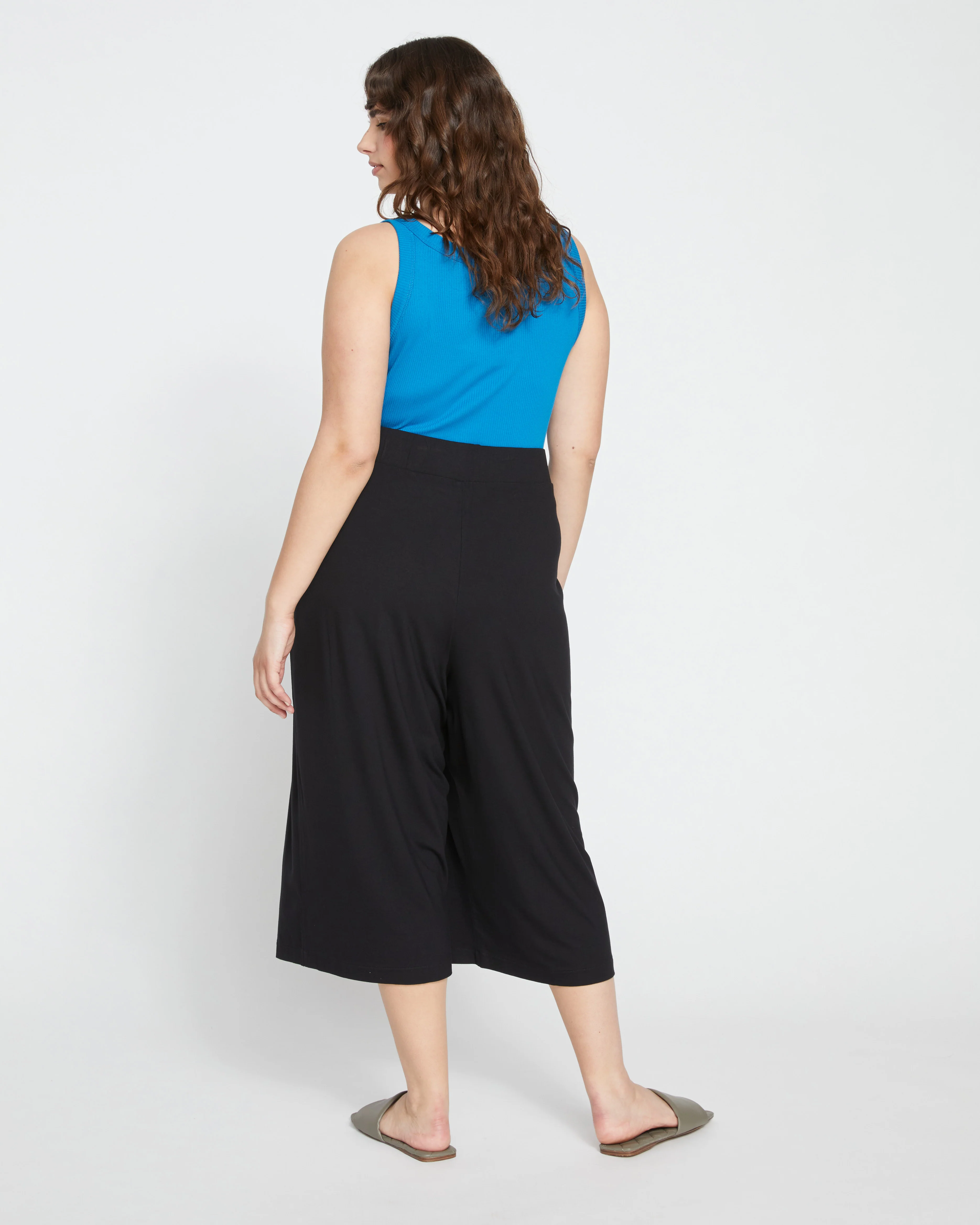 Lotti Jersey Culottes - Black - Image 4