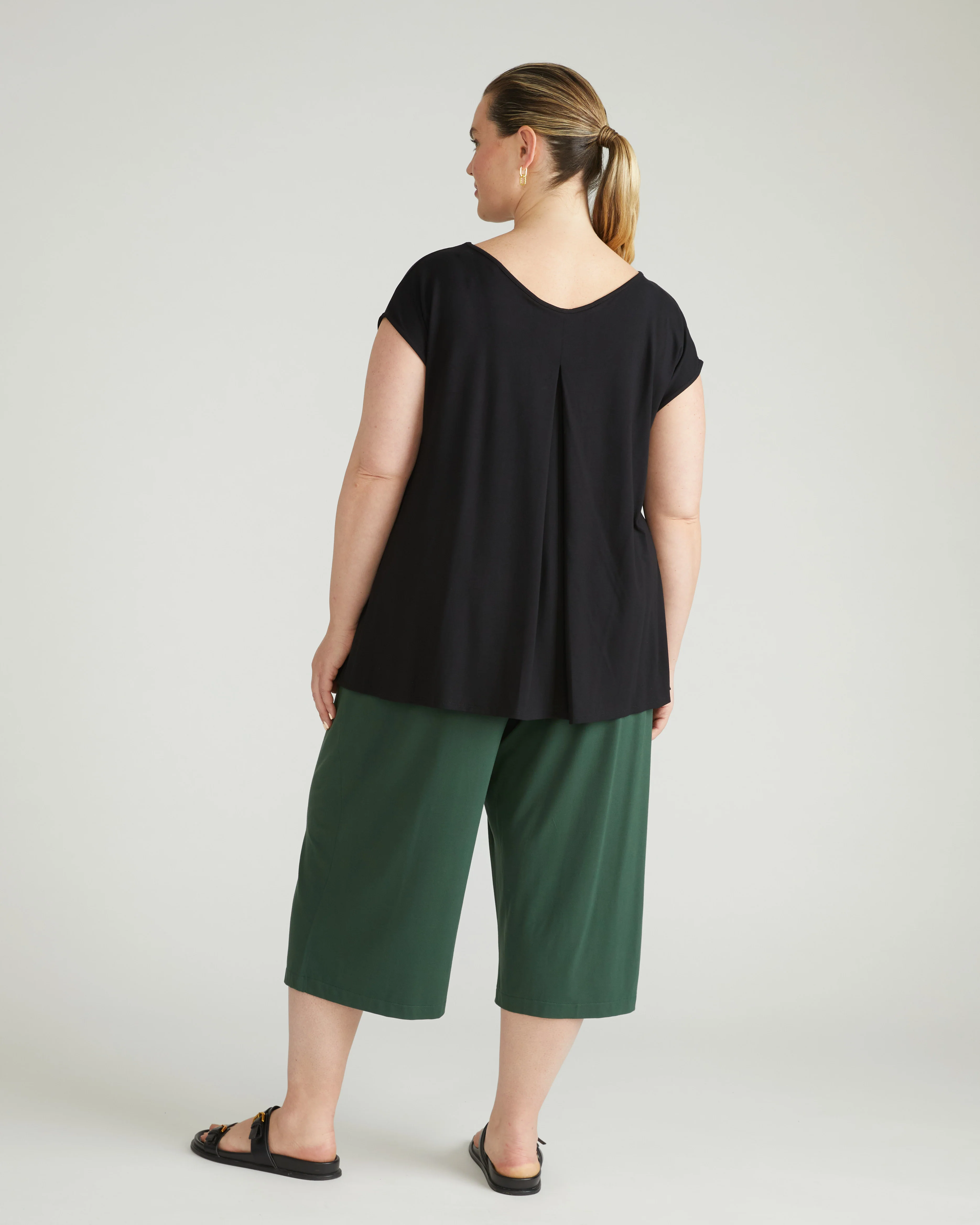 Heatwave Divine Jersey Flared Top - Black - Image 6