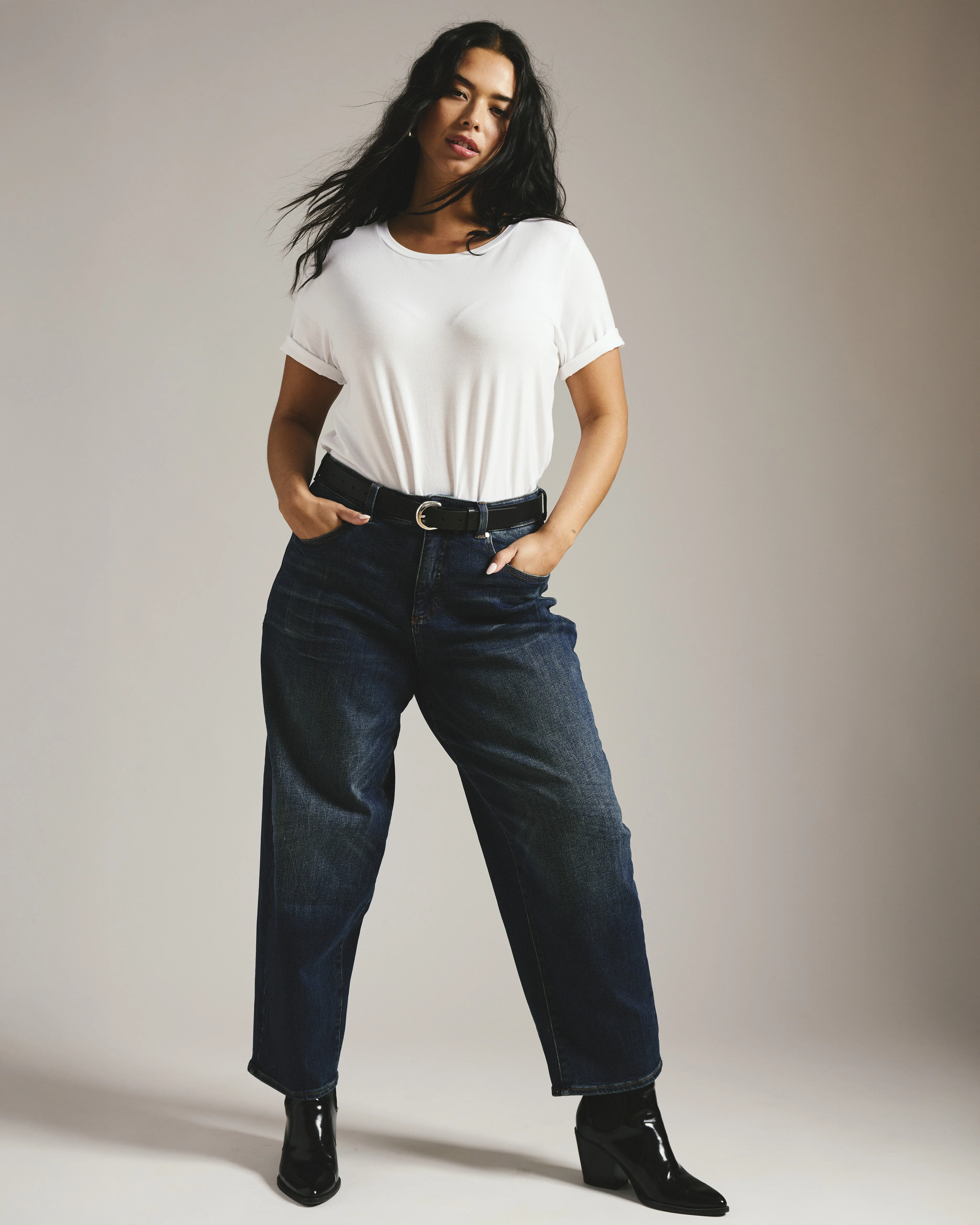 Lou High Rise Barrel Leg Jeans - Field Of Dreams Indigo - Image 5