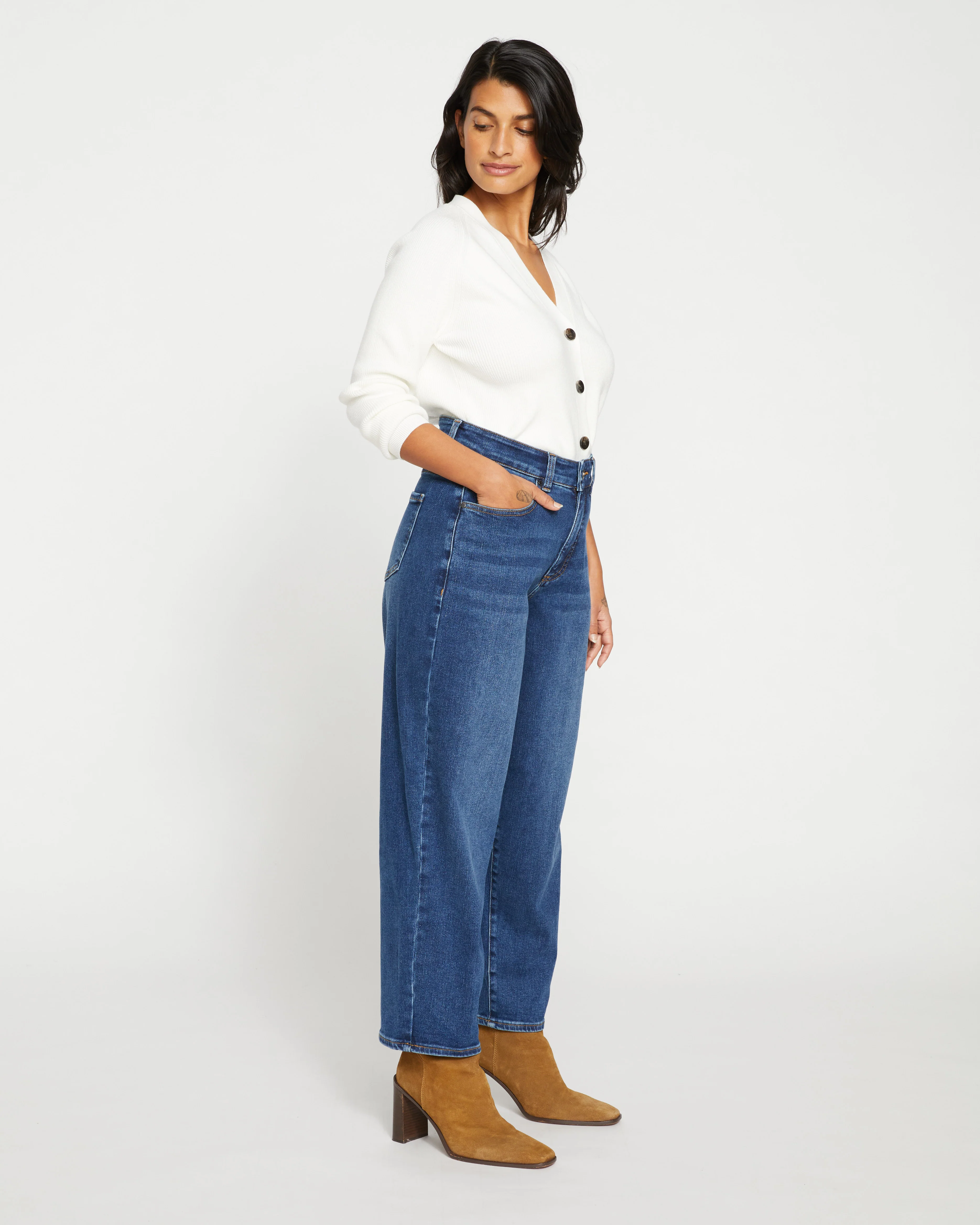 Lou High Rise Barrel Leg Jeans - Union City Blue - Image 5