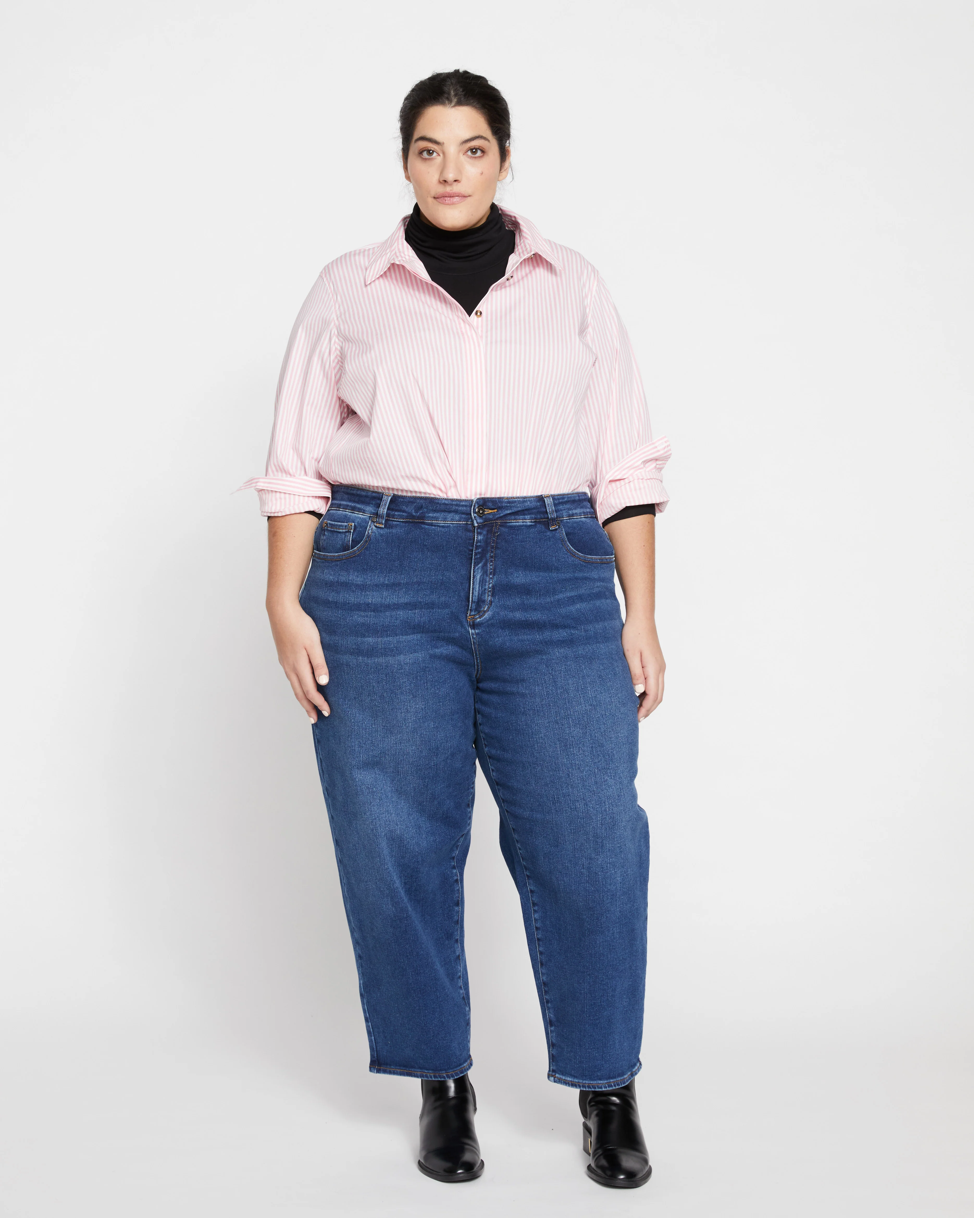 Lou High Rise Barrel Leg Jeans - Union City Blue - Image 7