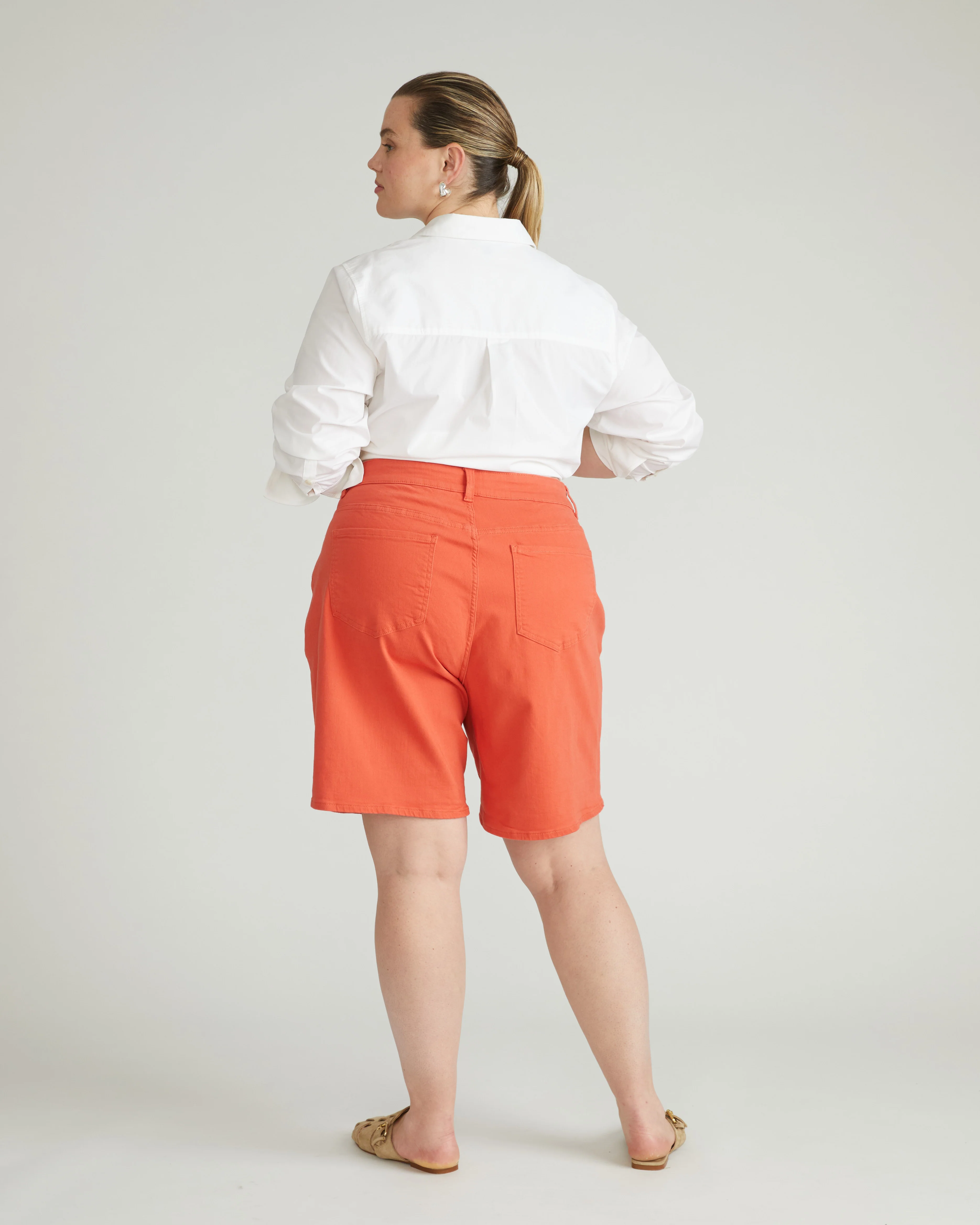 Lou Loose Fit Denim Shorts - Coral Reef - Image 3