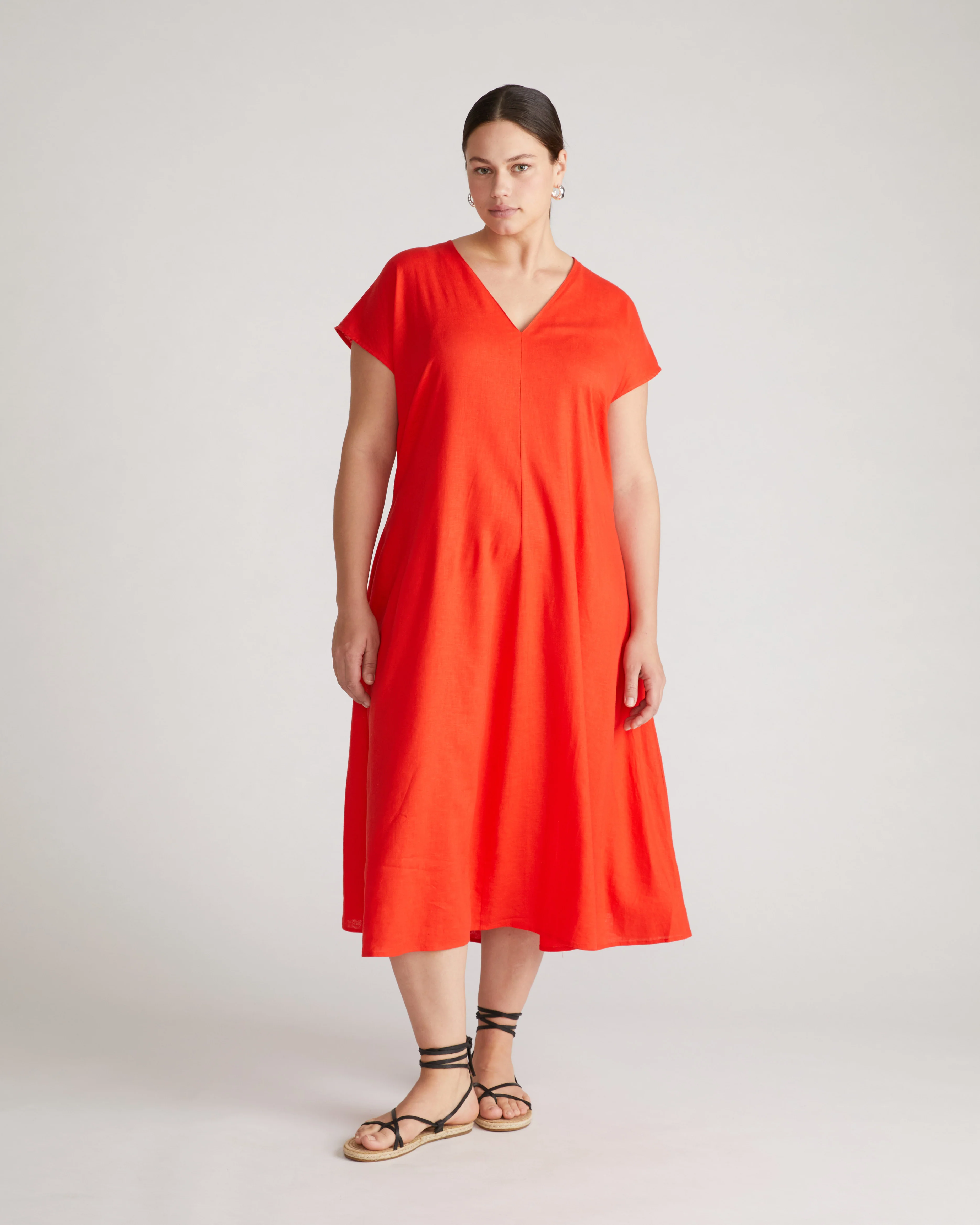 Louvre Bow Back Linen Dress - Shoreline Sunset - Image 7
