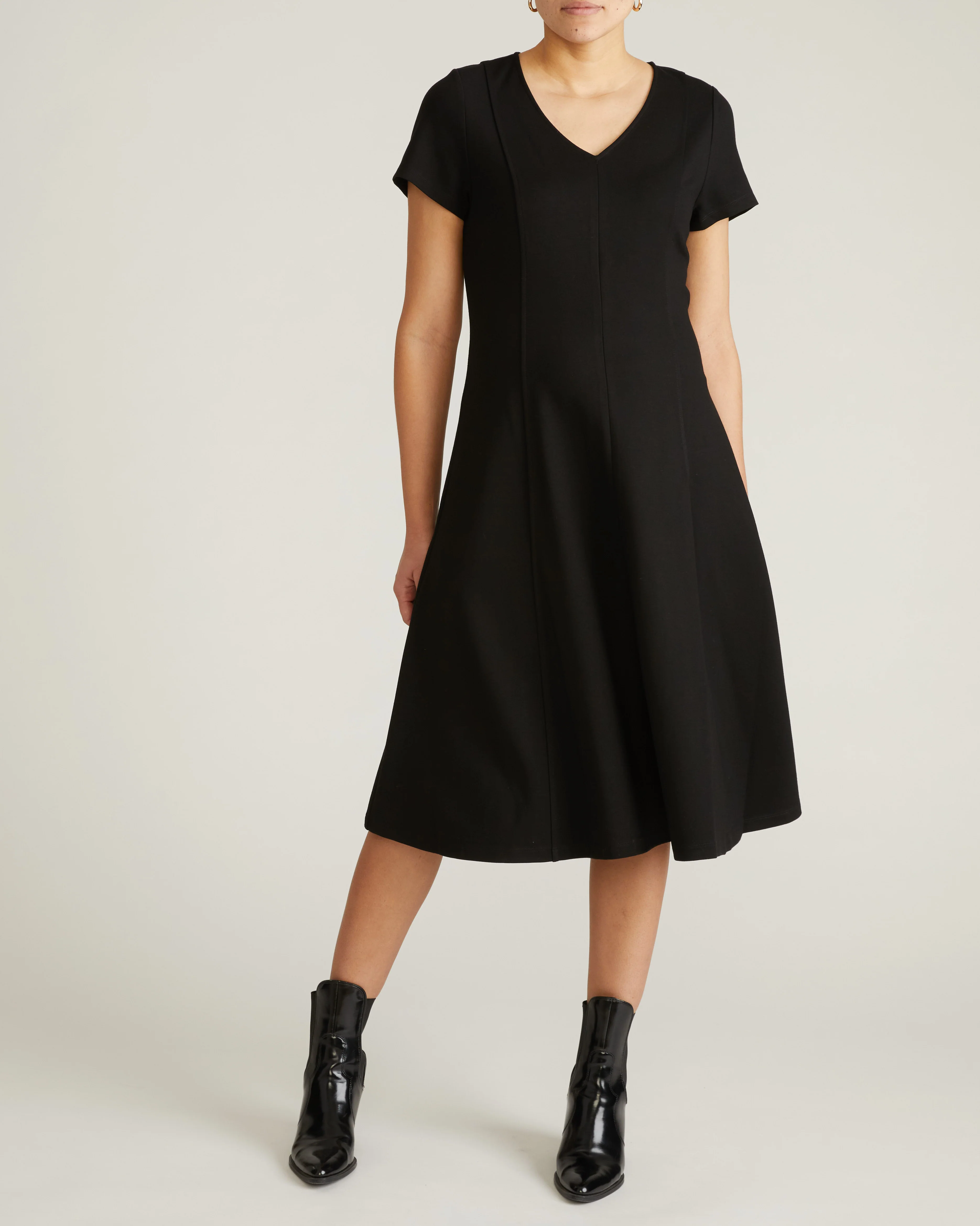 Lucinda Ponte Midi Dress - Black - Image 3
