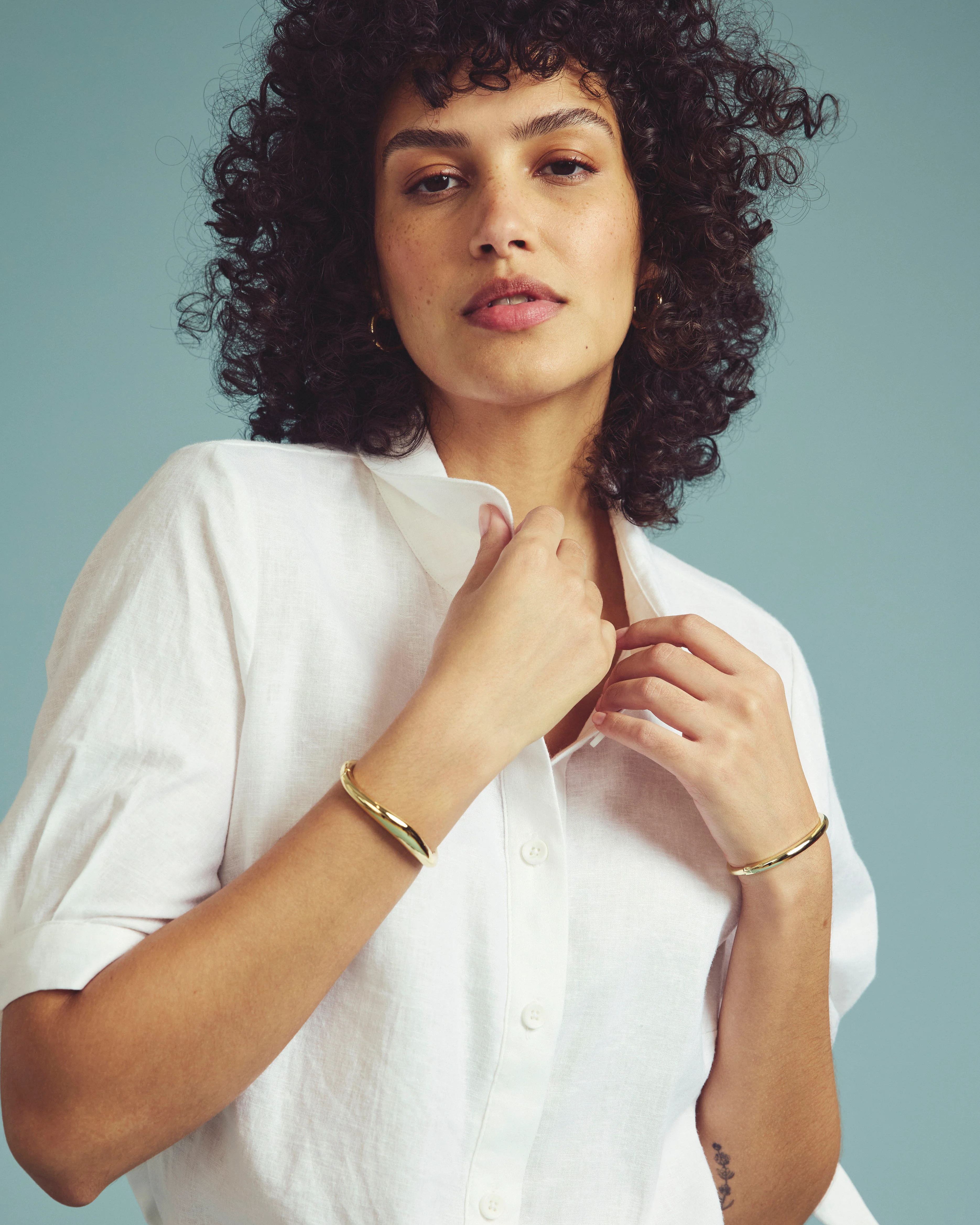 Luisa Short Sleeve Linen Shirt - White - Image 3