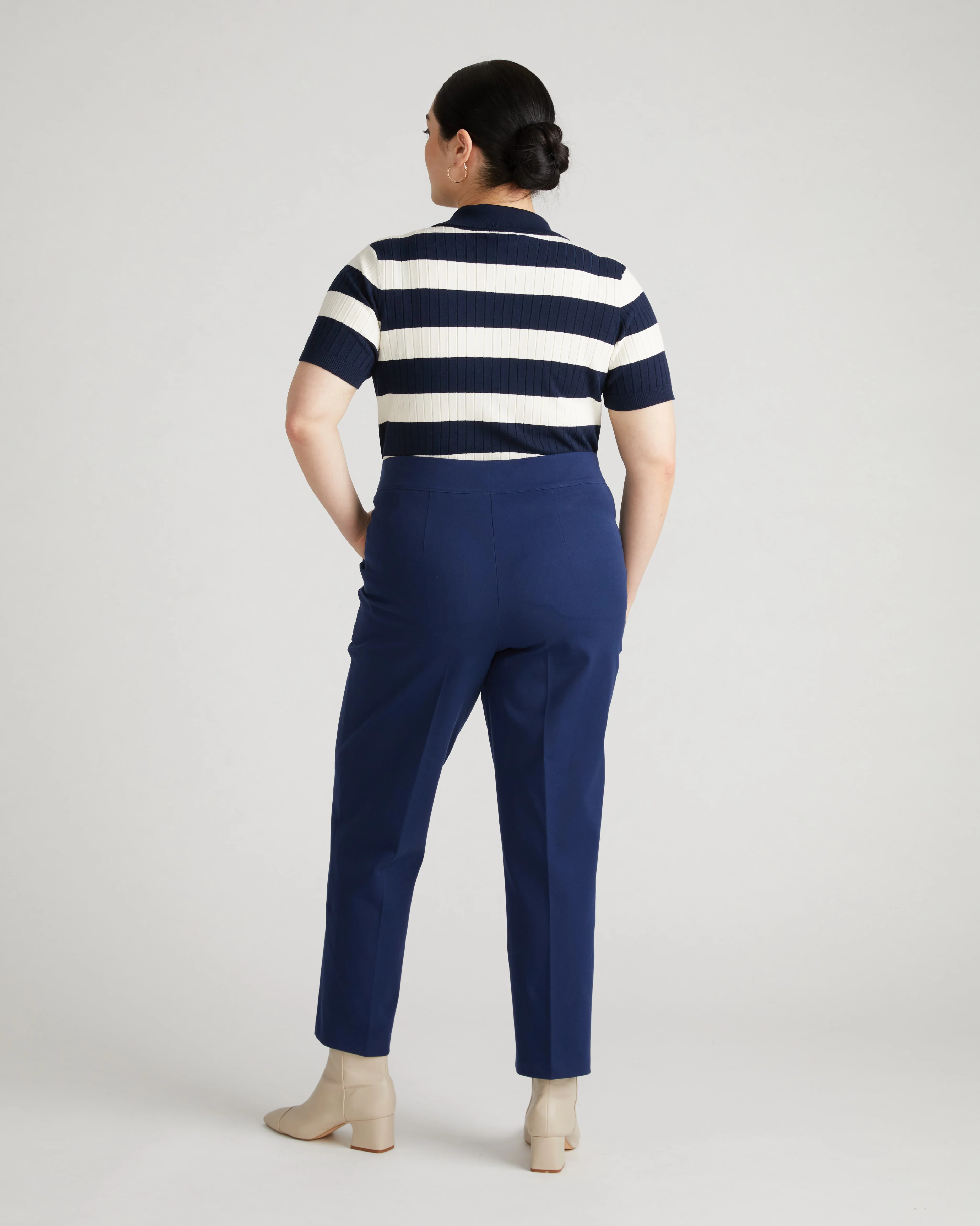 Magic Cotton Straight Leg Pants - Brilliant Navy - Image 4