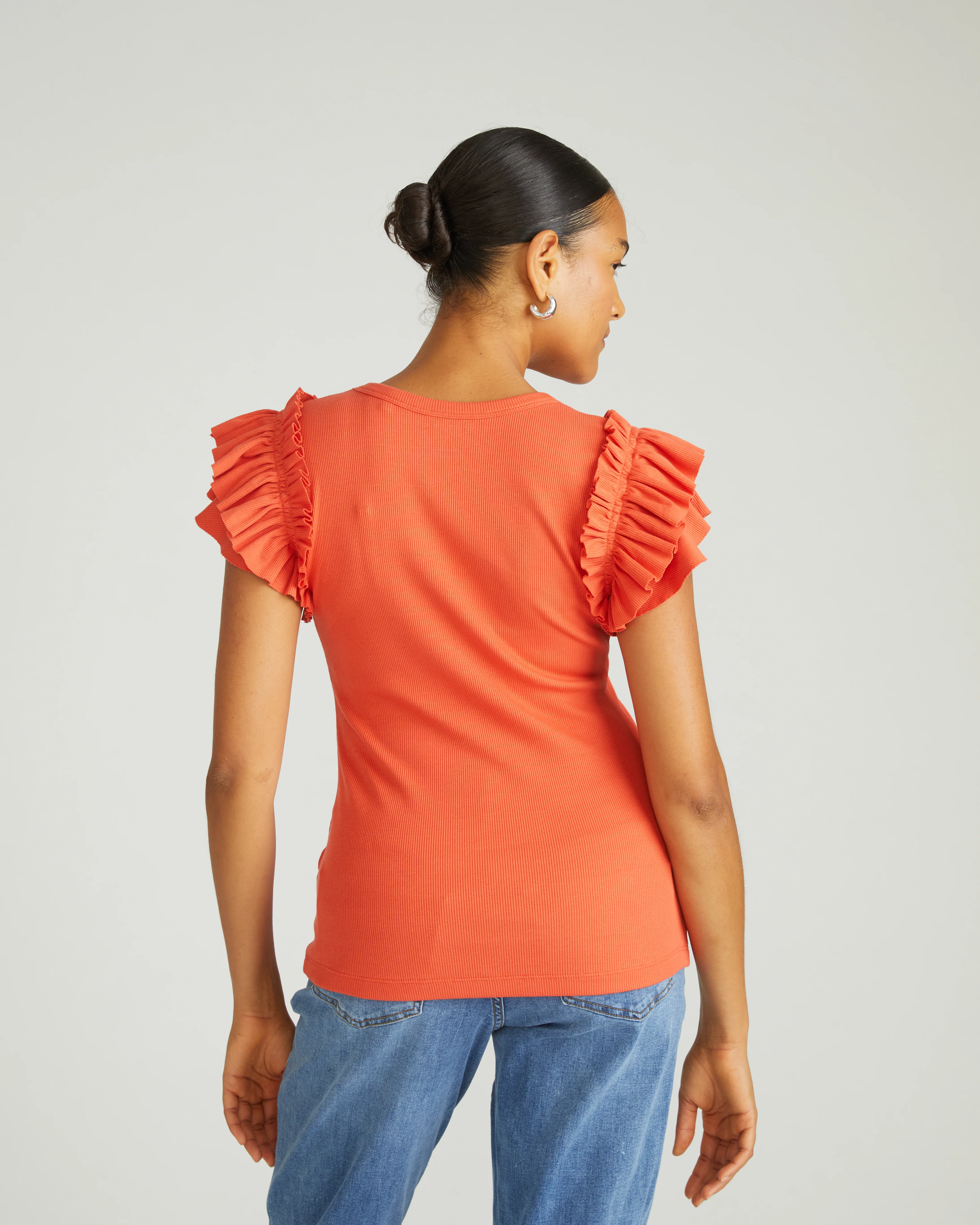 Magnolia Ribbed Top - Coral Reef - Image 3