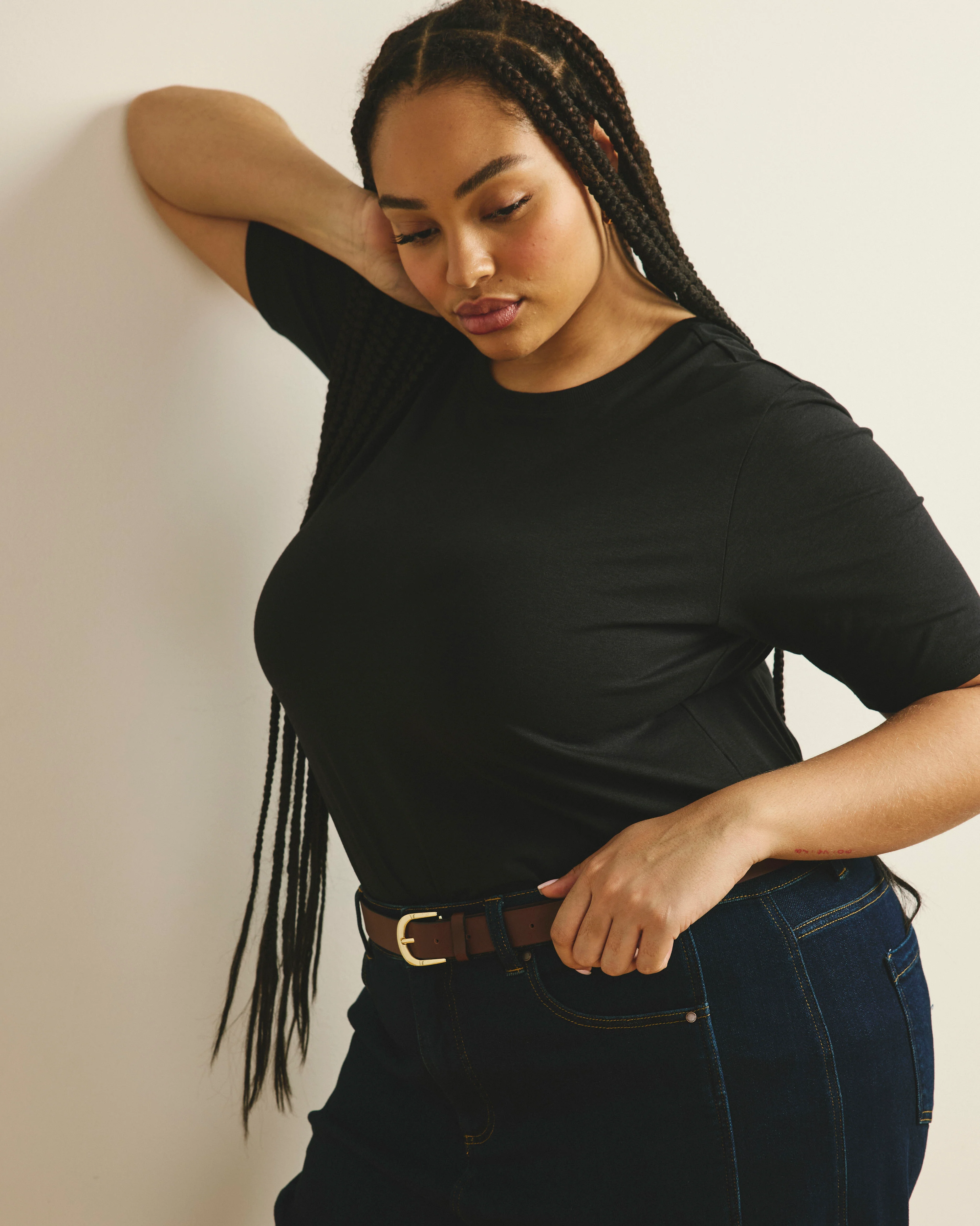 Maia Stovepipe Sleeve Tee - Black - Image 2