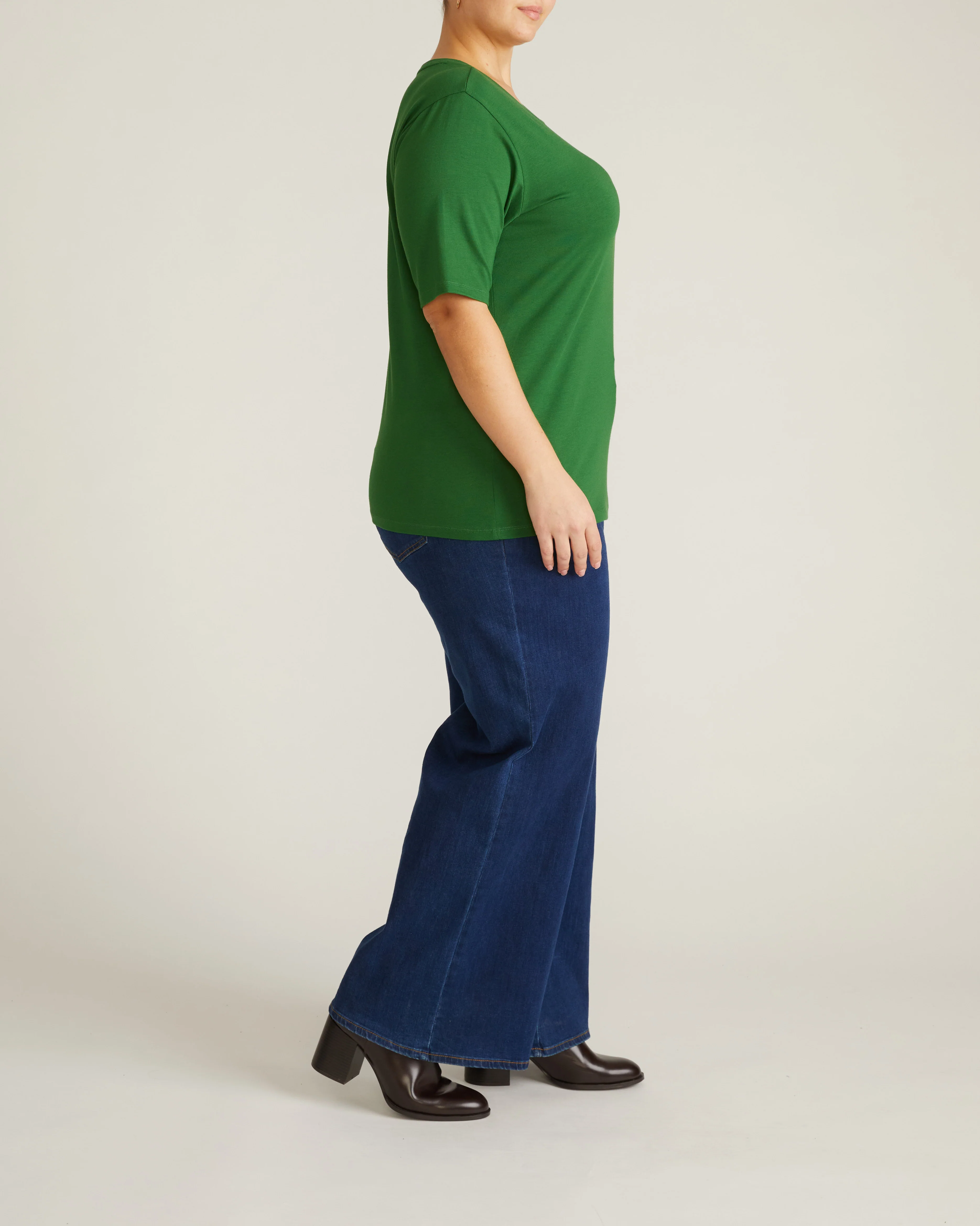 Maia Stovepipe Sleeve Tee - Green Park - Image 4