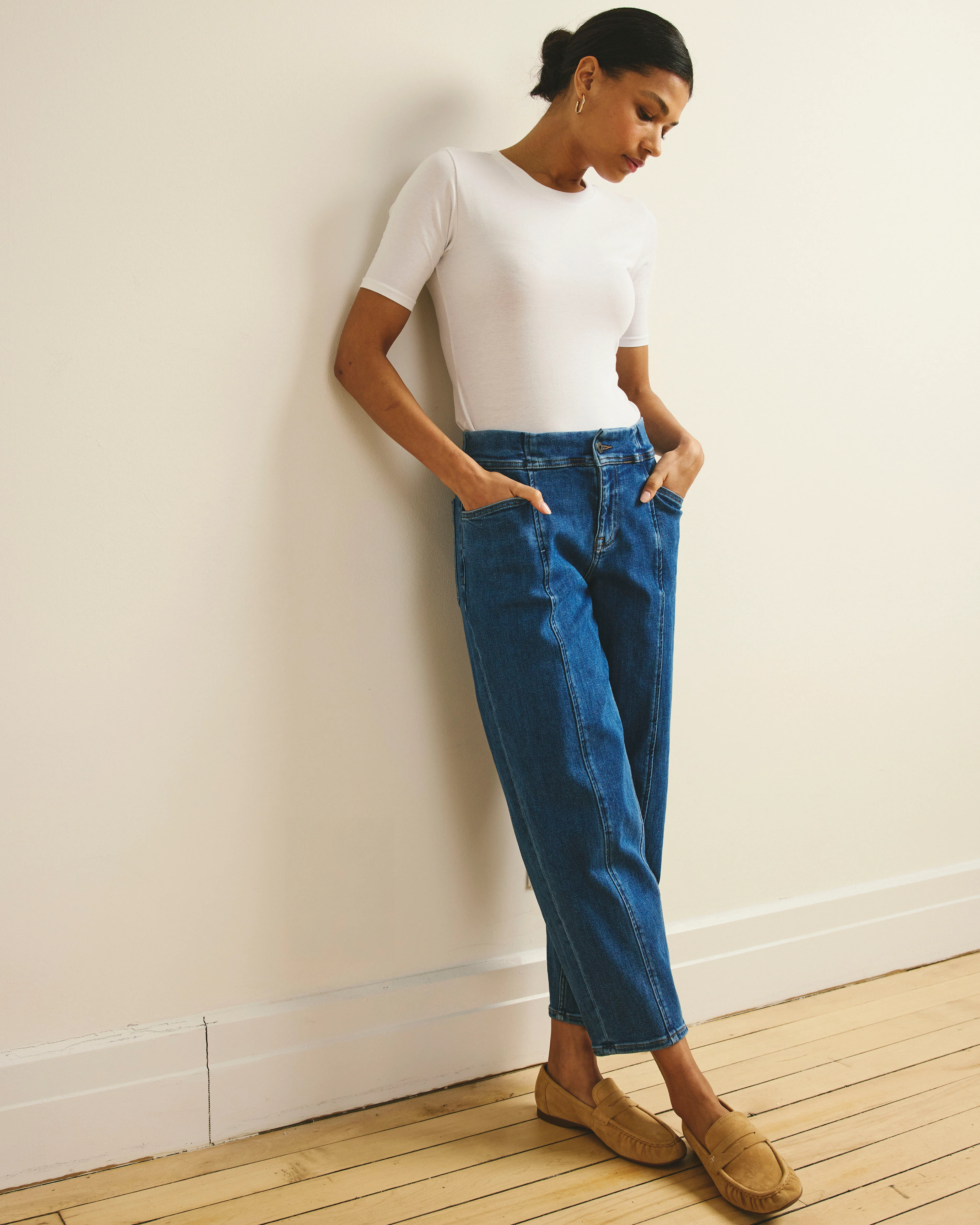 Keira Barrel Leg Jeans - Shallow Bay Blue - Image 3