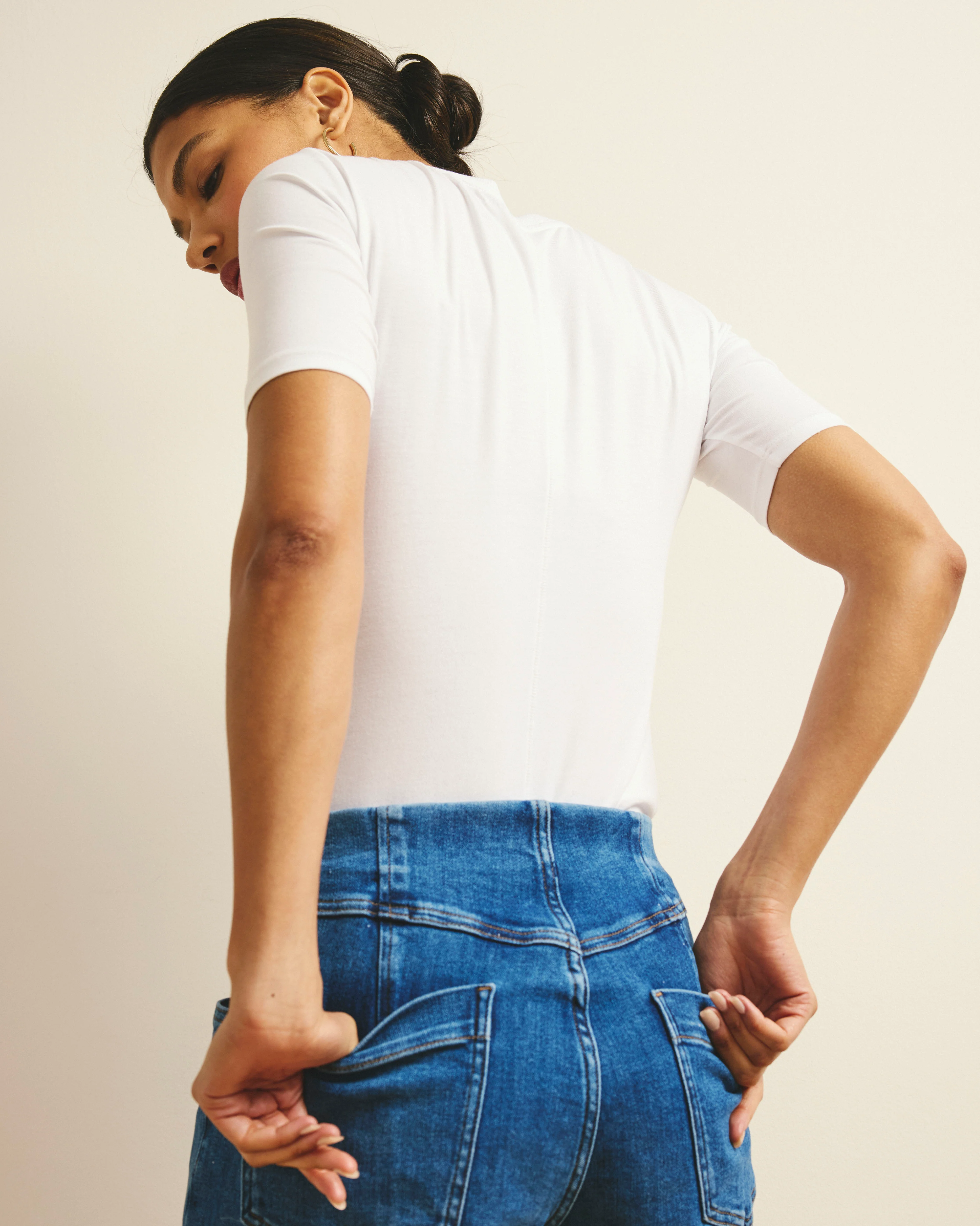 Maia Stovepipe Sleeve Tee - White - Image 5