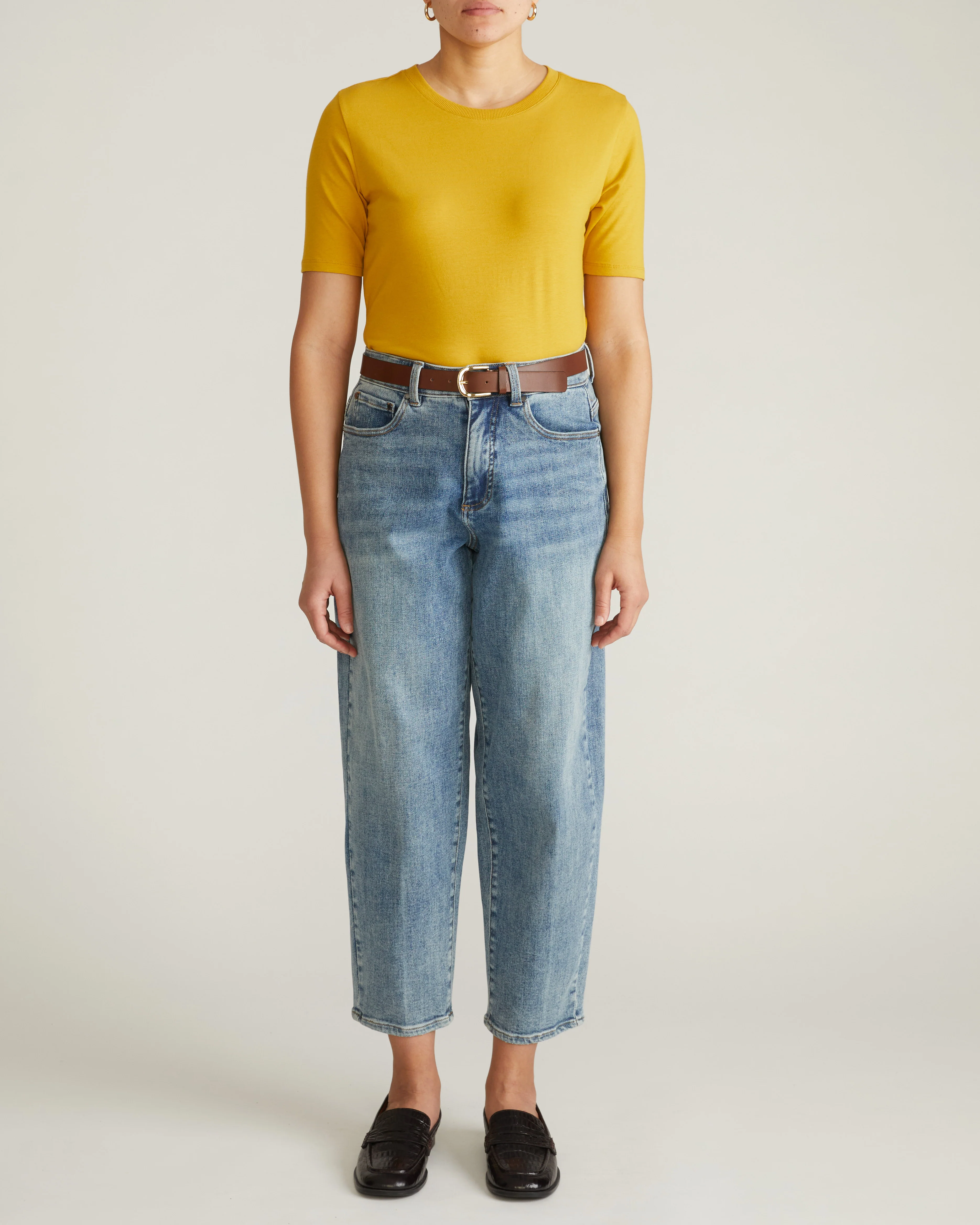 Maia Stovepipe Sleeve Tee - Yellow Ochre - Image 4