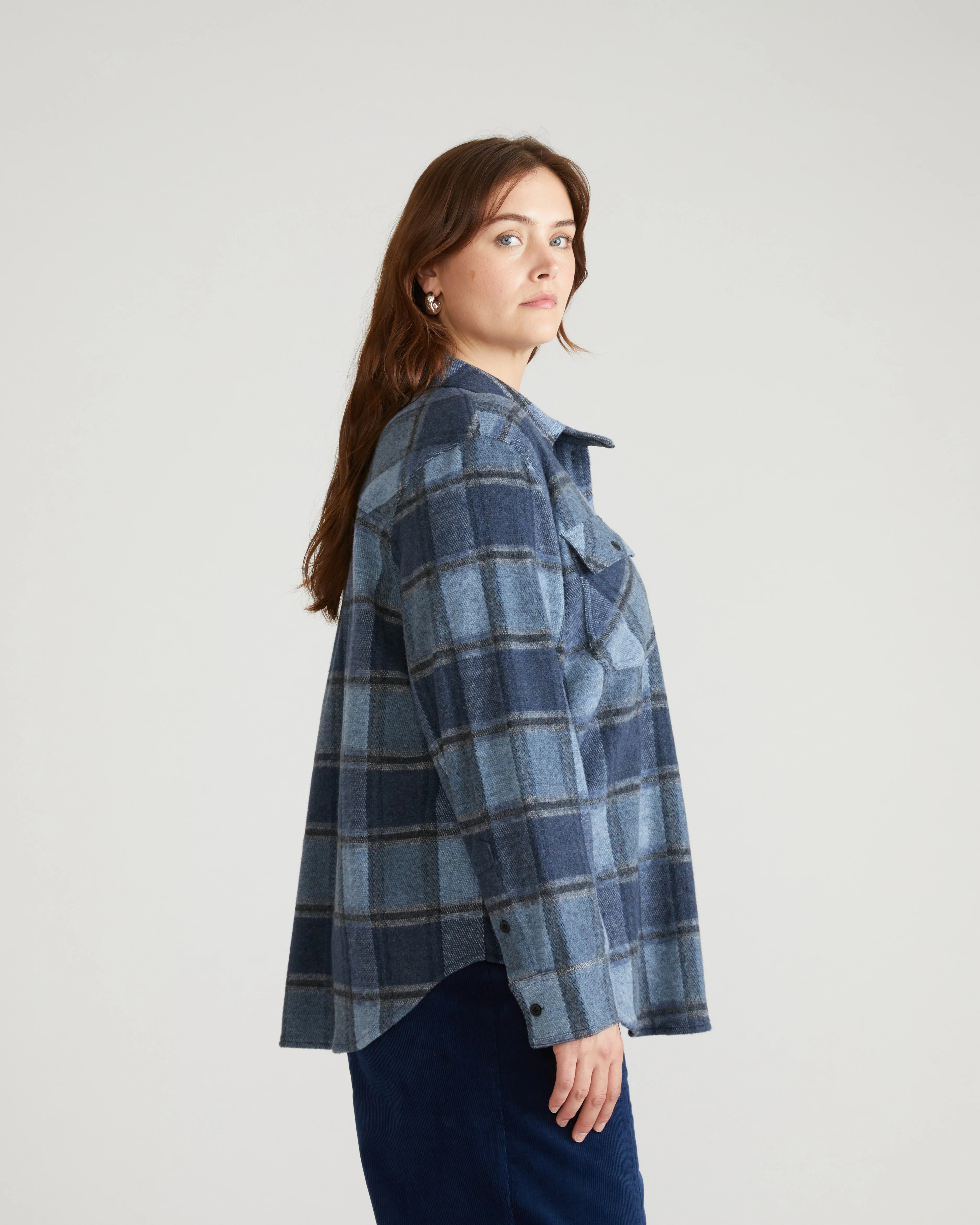 Maine Stretch Flannel Shirt - Heather Fog Plaid - Image 5