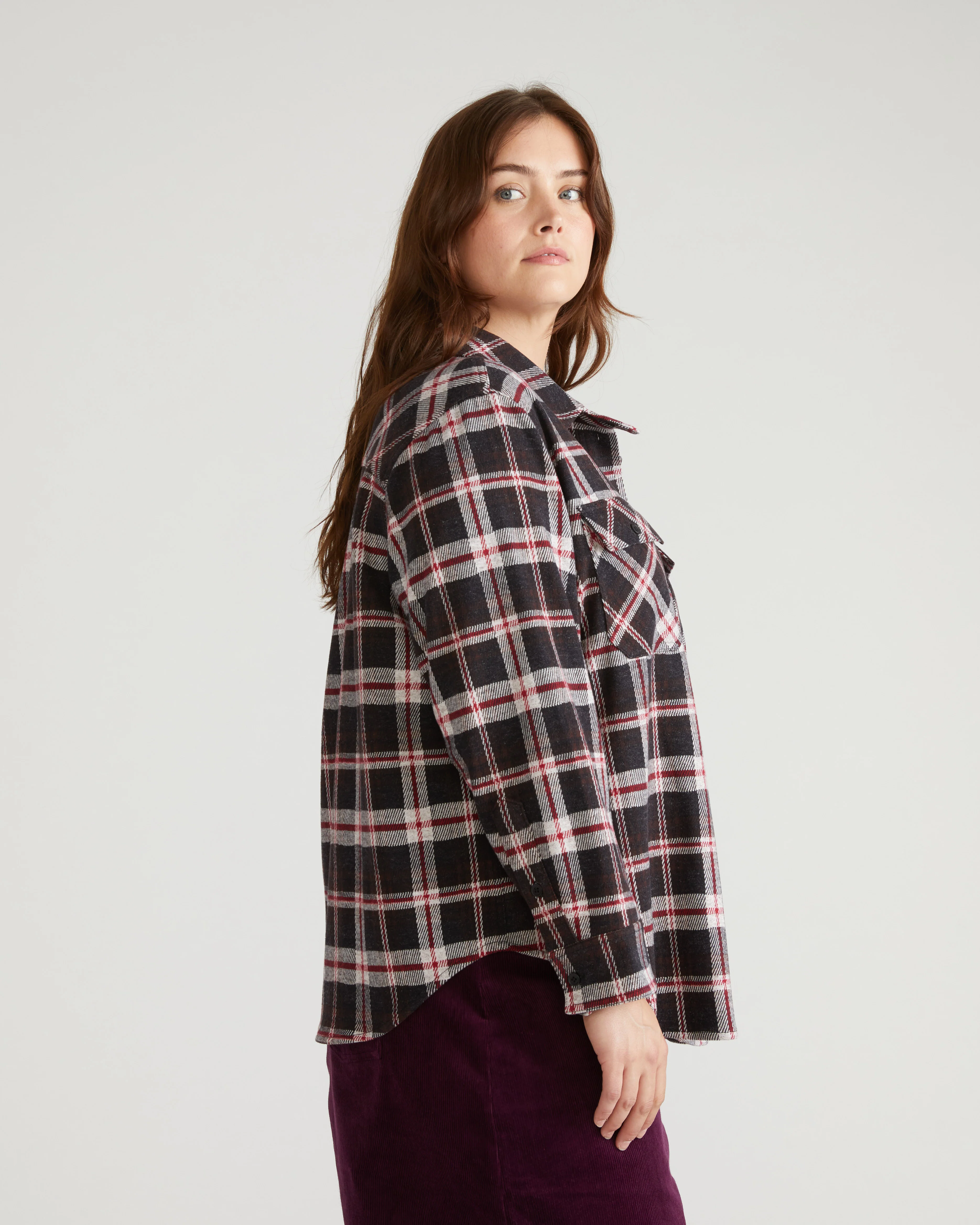 Maine Stretch Flannel Shirt - Poppy Plaid - Image 4