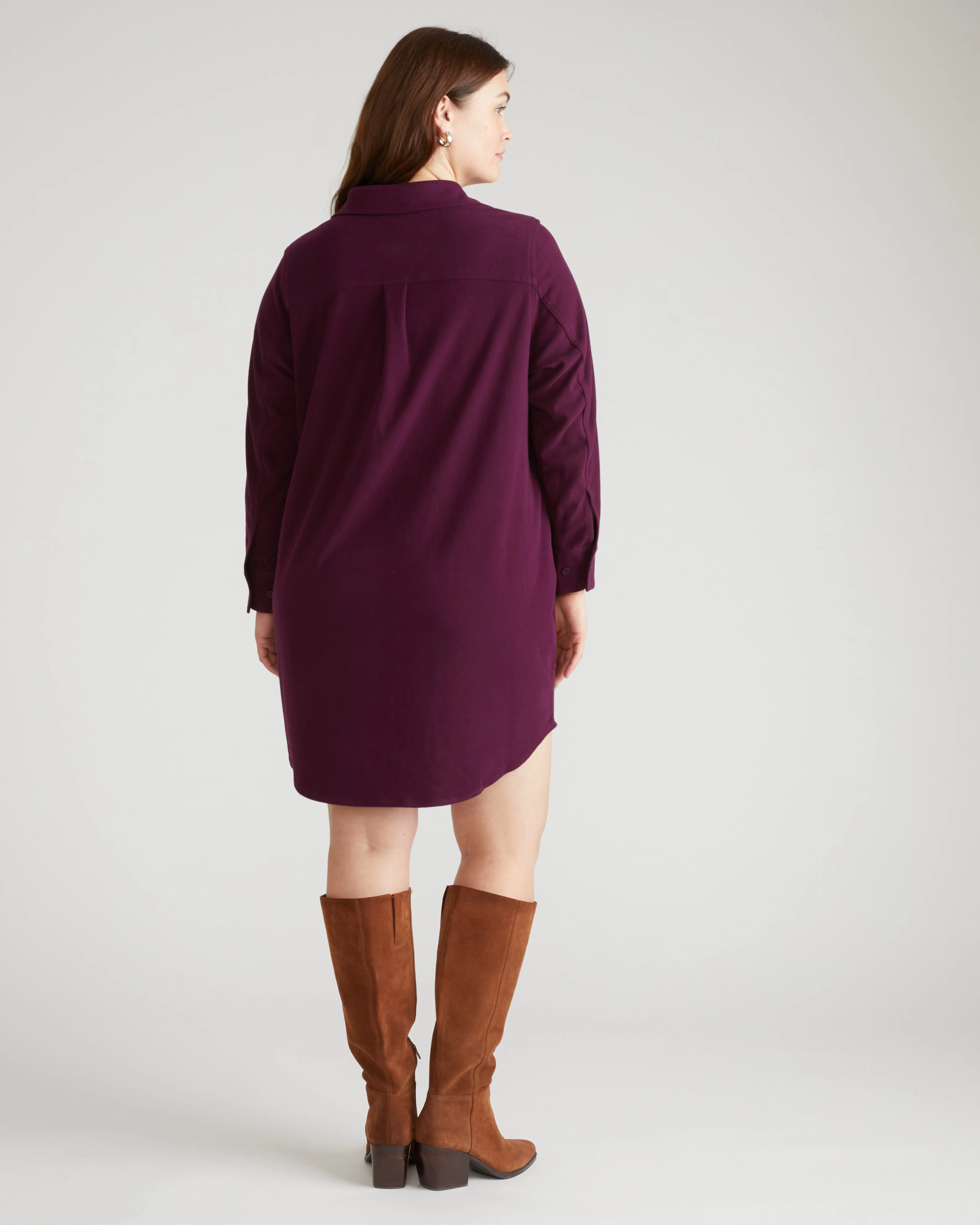 Maine Stretch Flannel Shirtdress - Gamay - Image 3