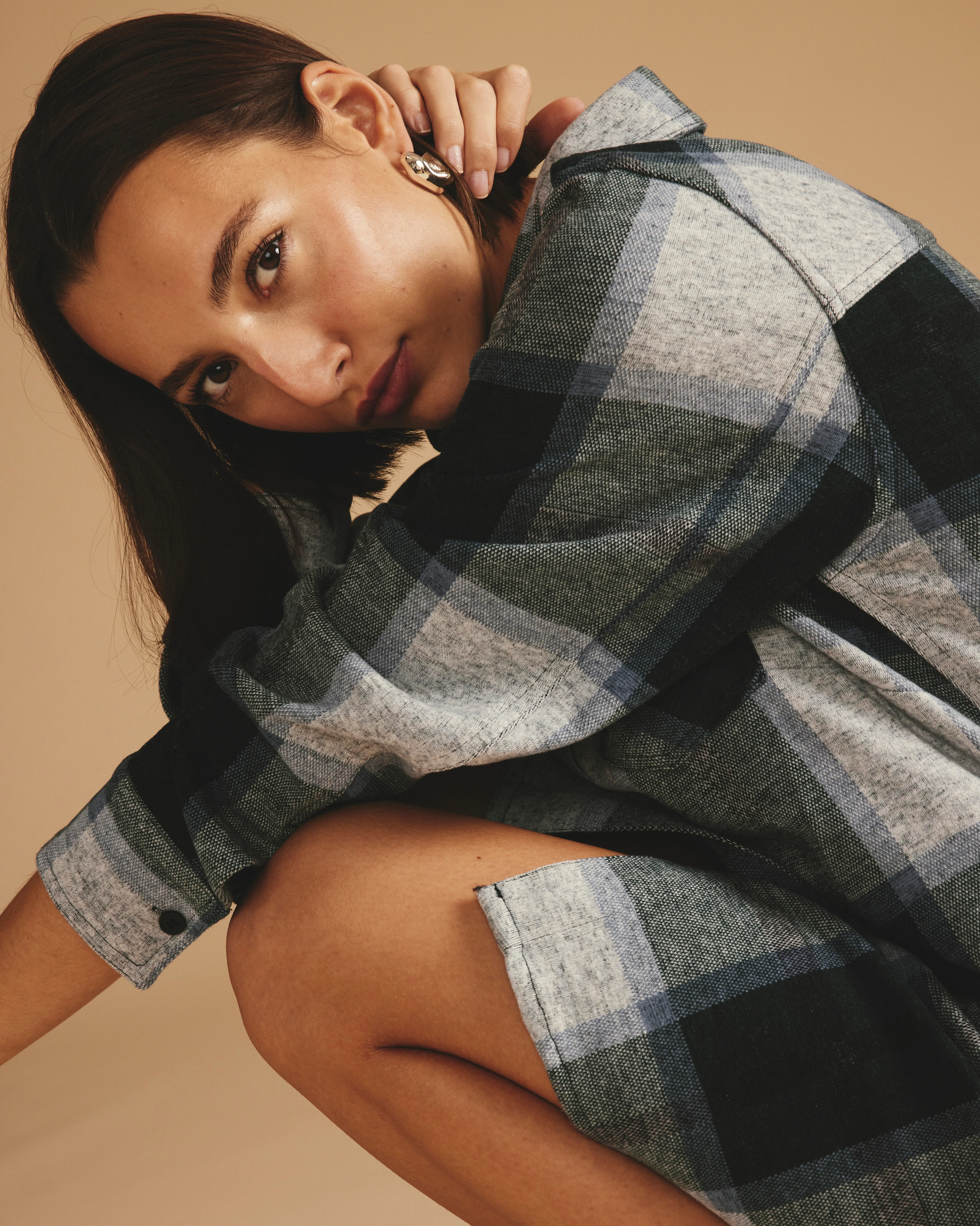 Maine Stretch Flannel Shirtdress - Mate Green Plaid - Image 4