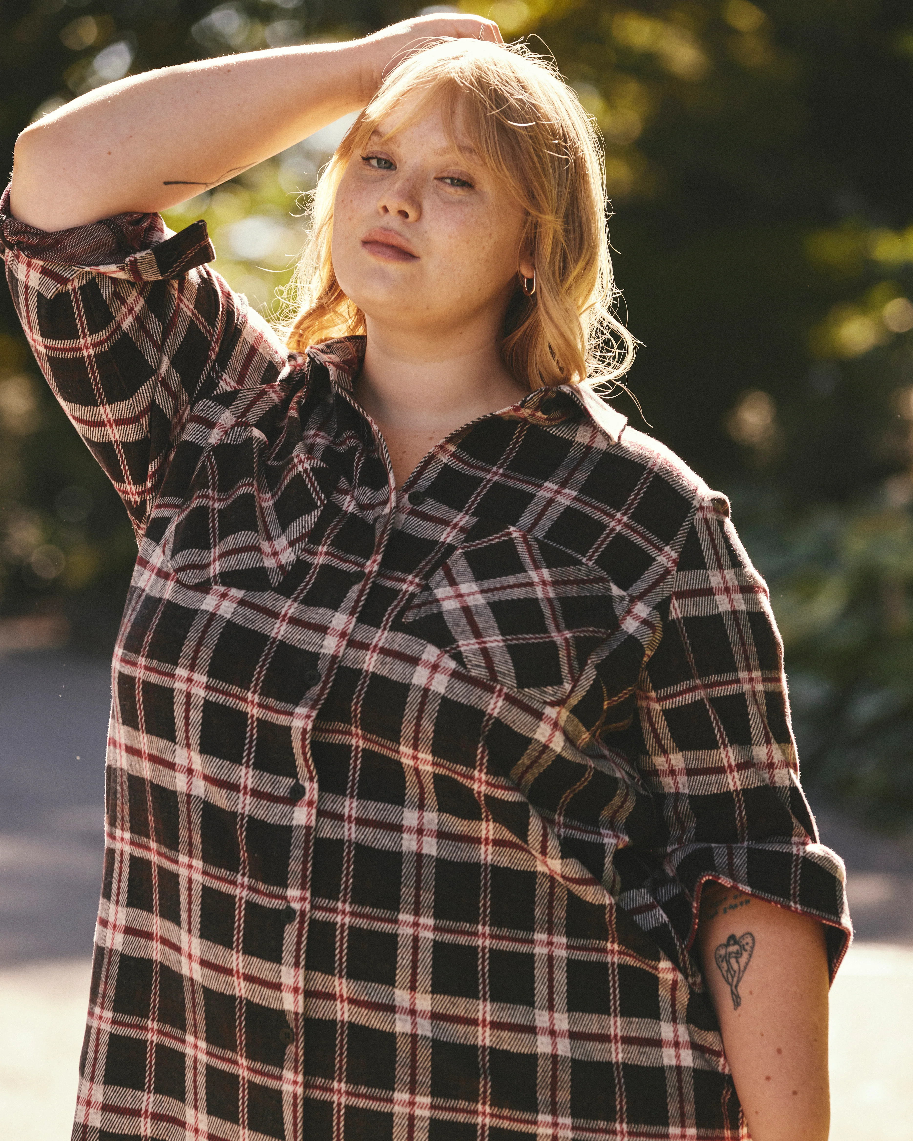 Maine Stretch Flannel Shirtdress - Poppy Plaid - Image 2
