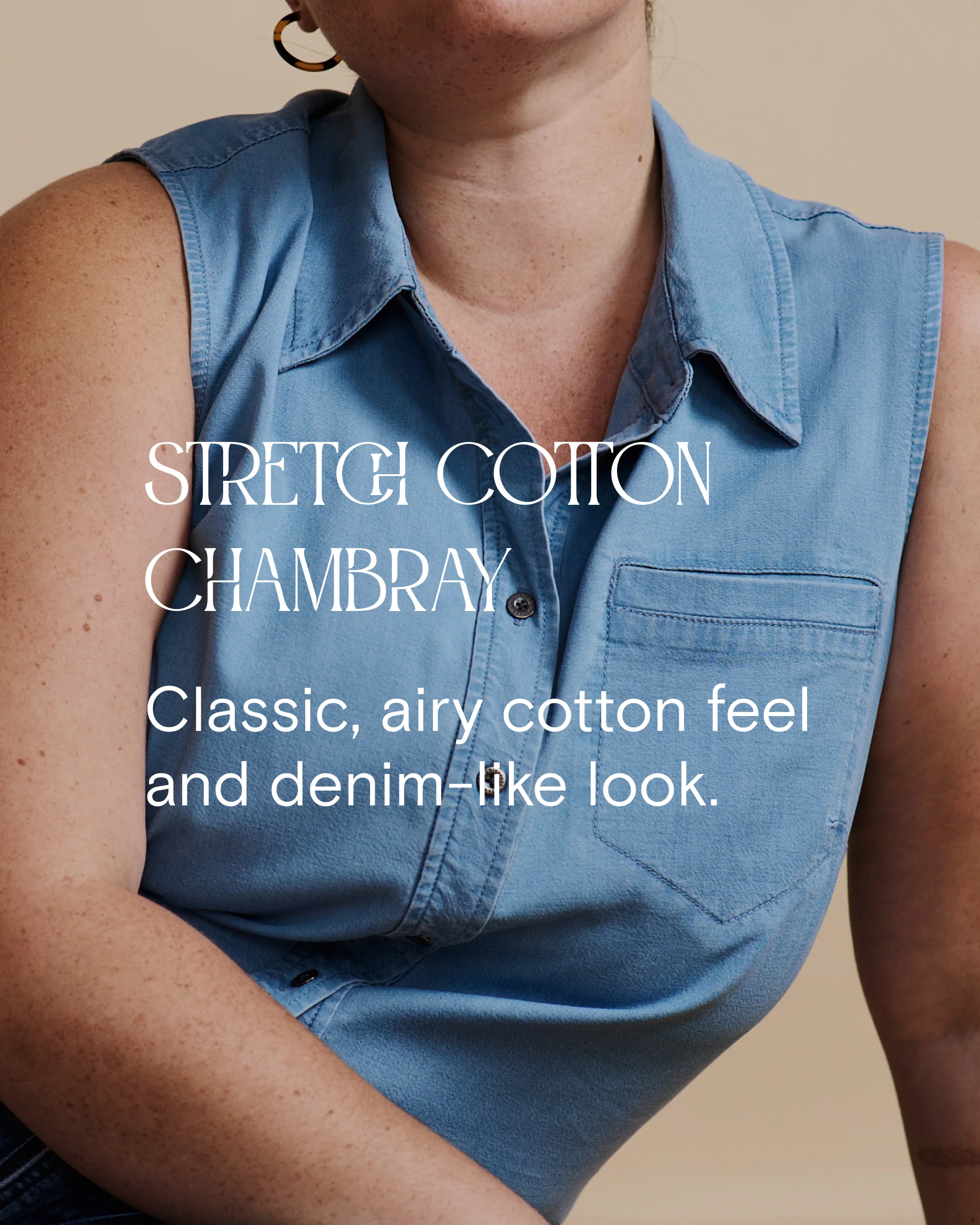 Maisie Cotton Chambray Blouse - Dark Indigo - Image 7