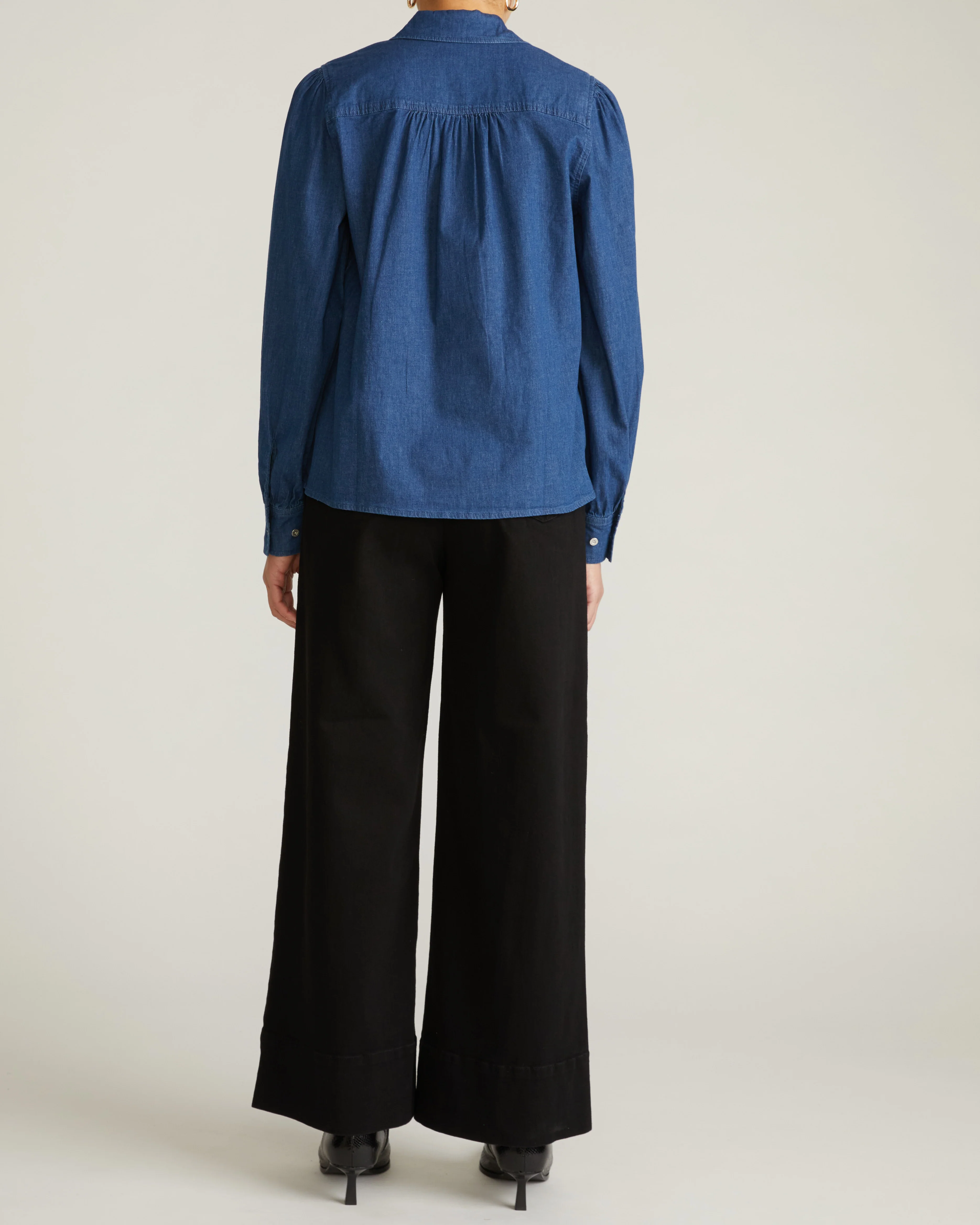 Maisie Cotton Chambray Blouse - Vintage Indigo - Image 6