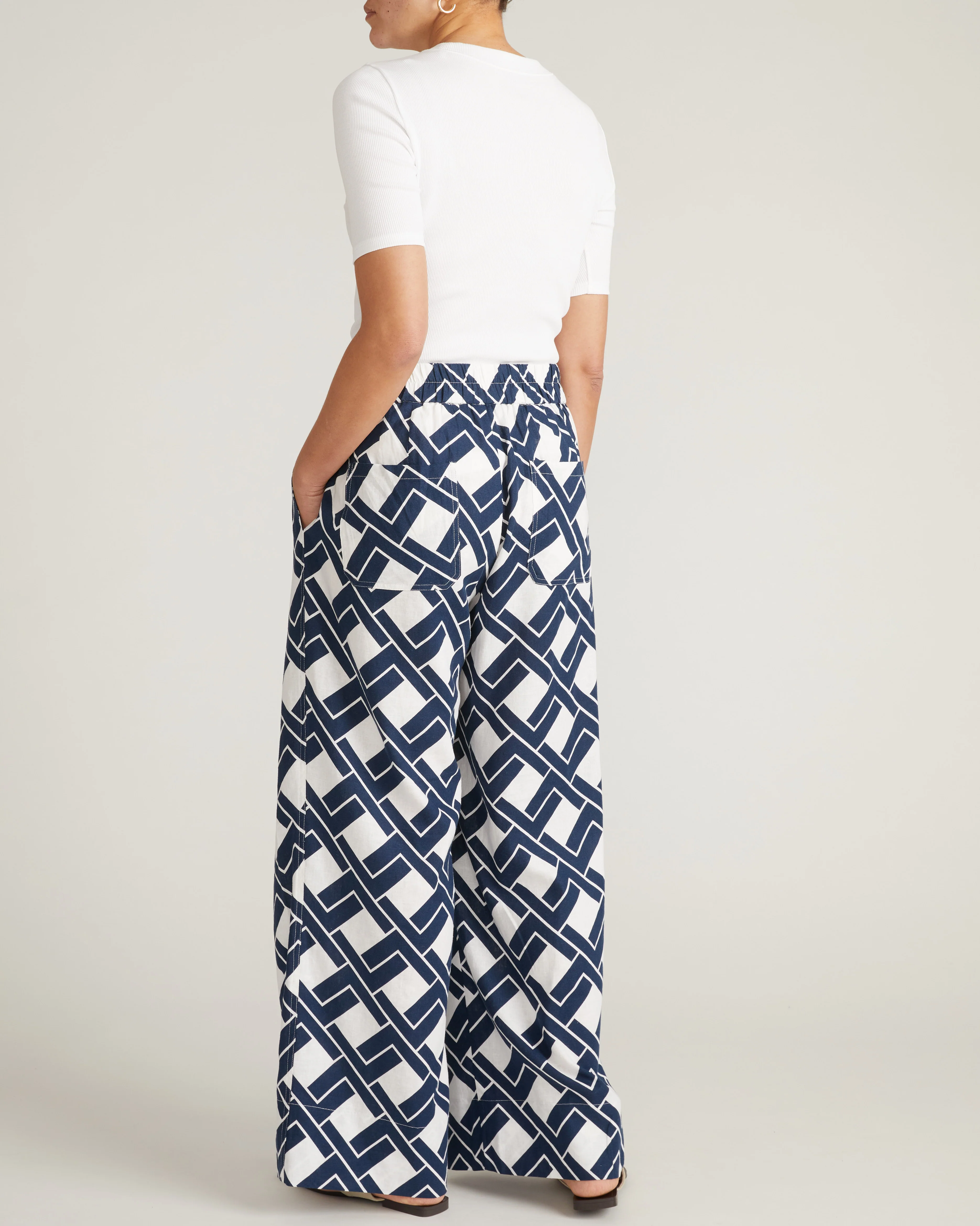 Marley Wide Leg Linen Pants - Geometrica Print - Image 5