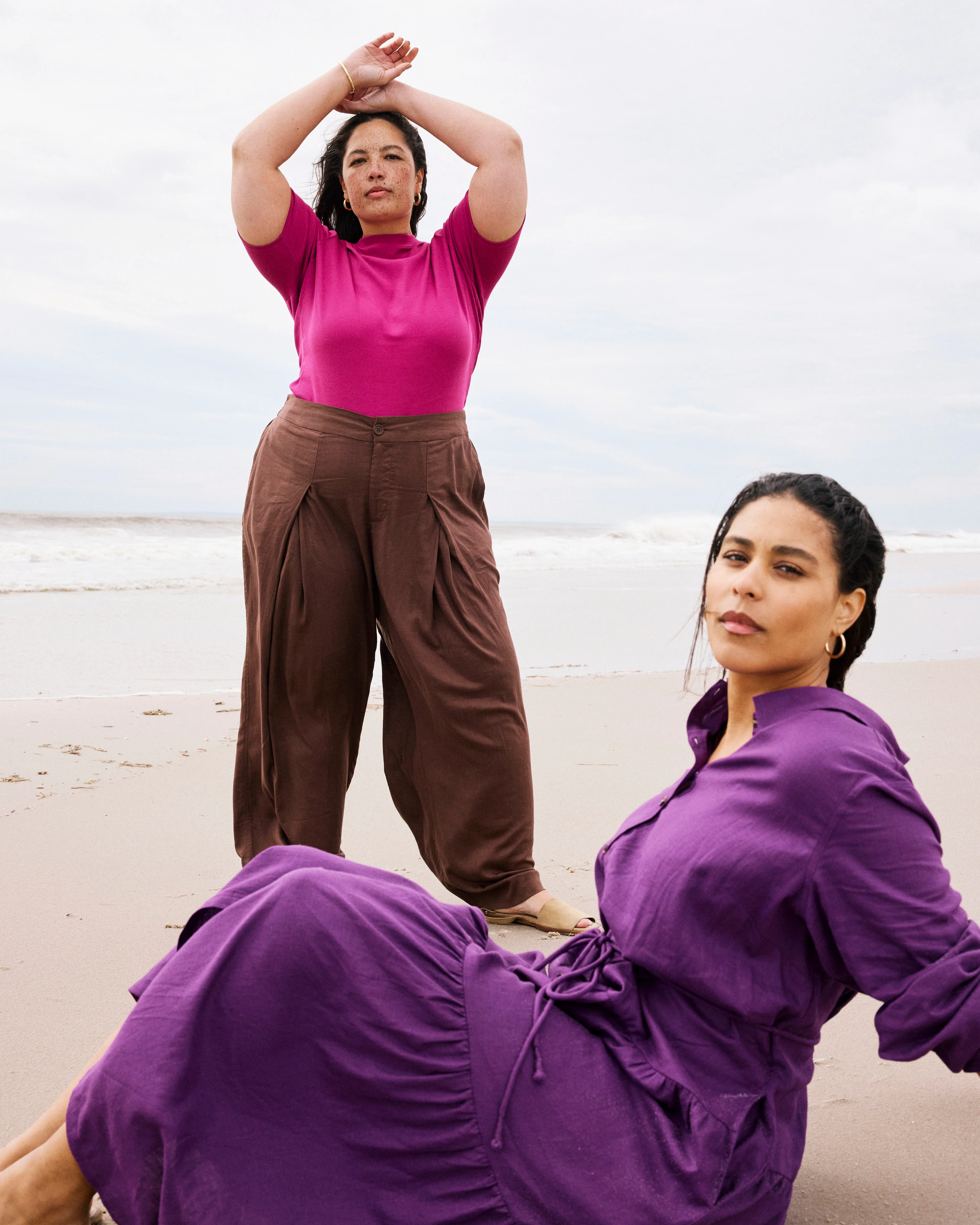 Marley Wide Leg Linen Pants - Peppercorn - Image 5