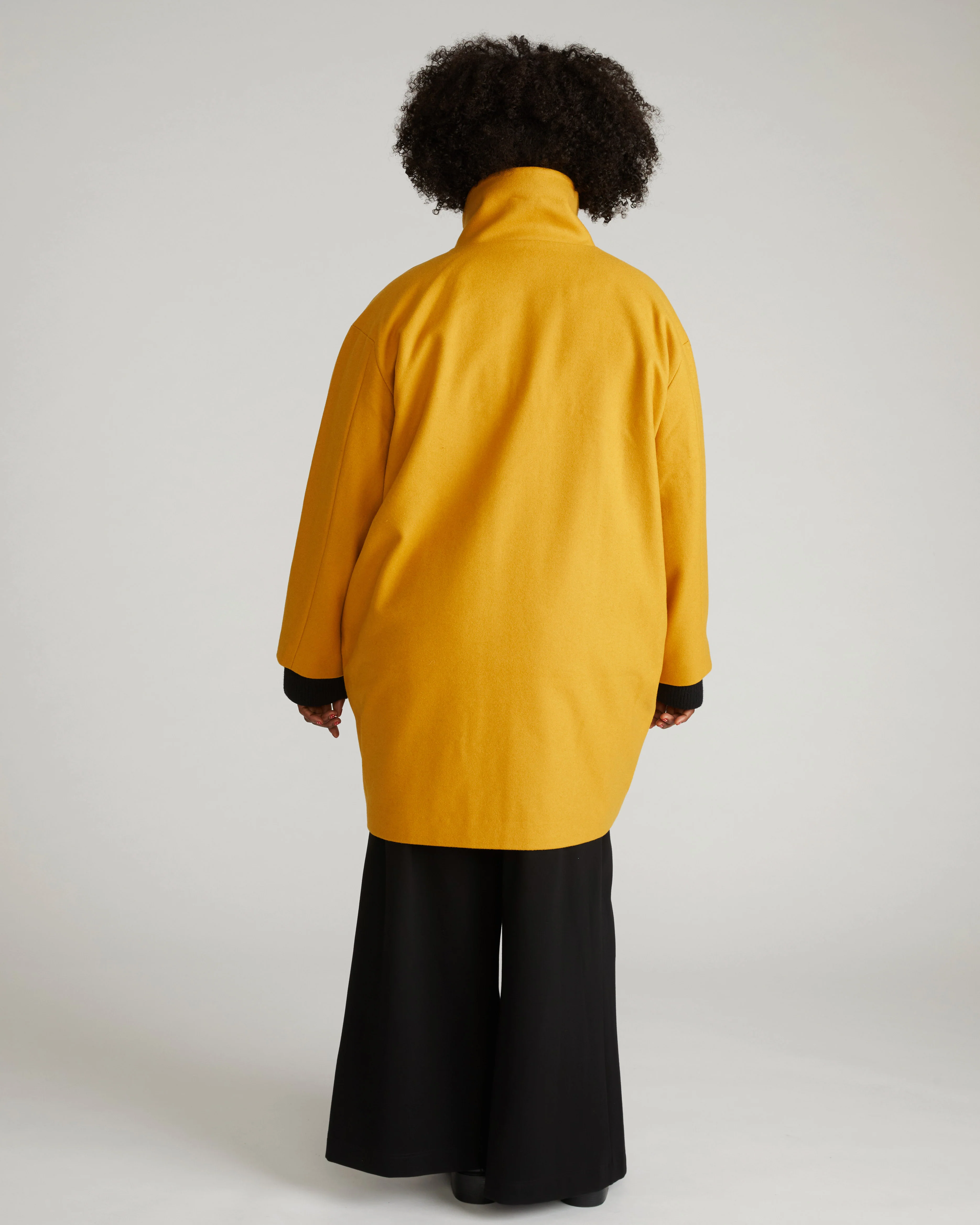 Marlo Cocoon Coat - Mustard - Image 3