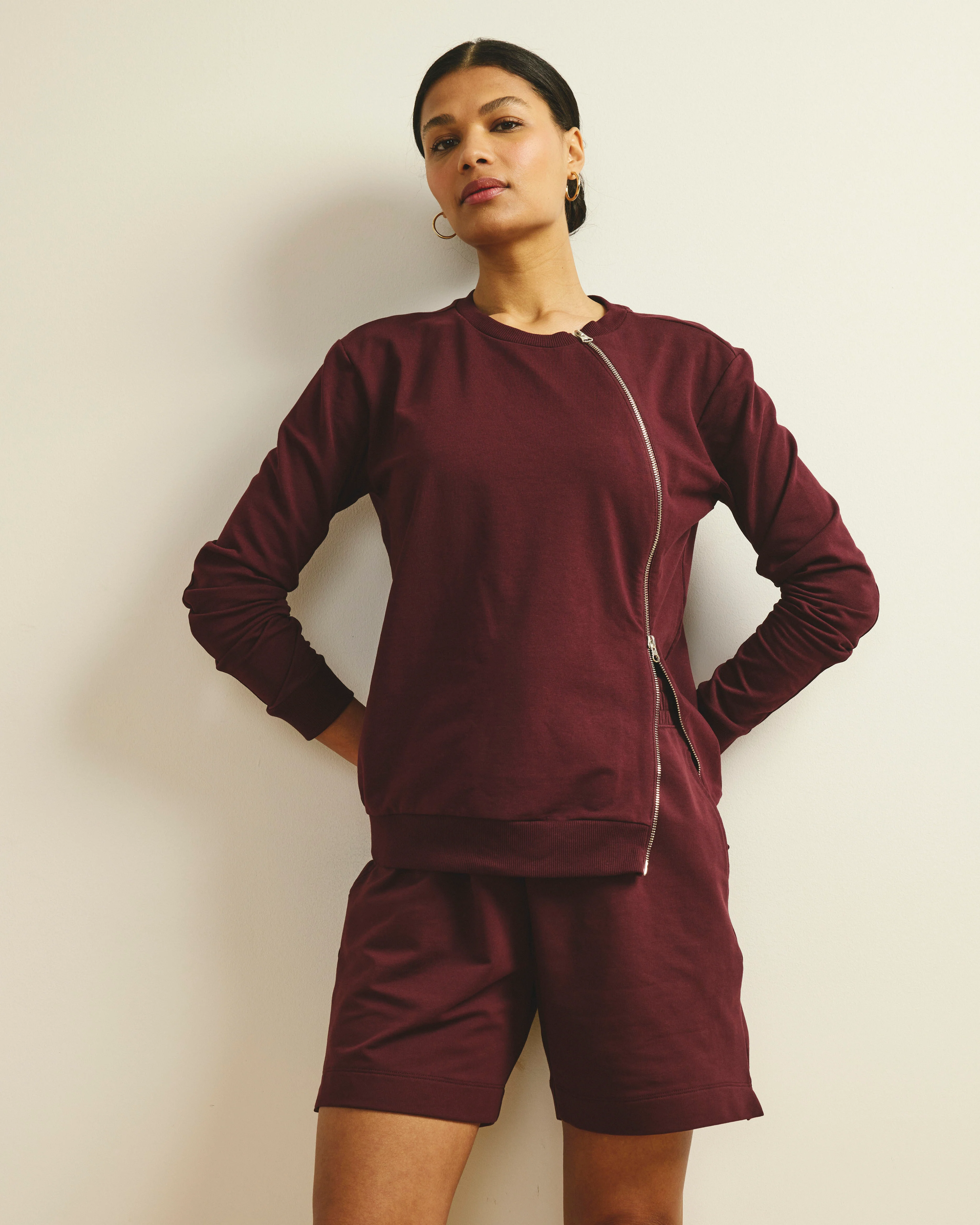 Meridien Zip Sweatshirt - Black Cherry - Image 3