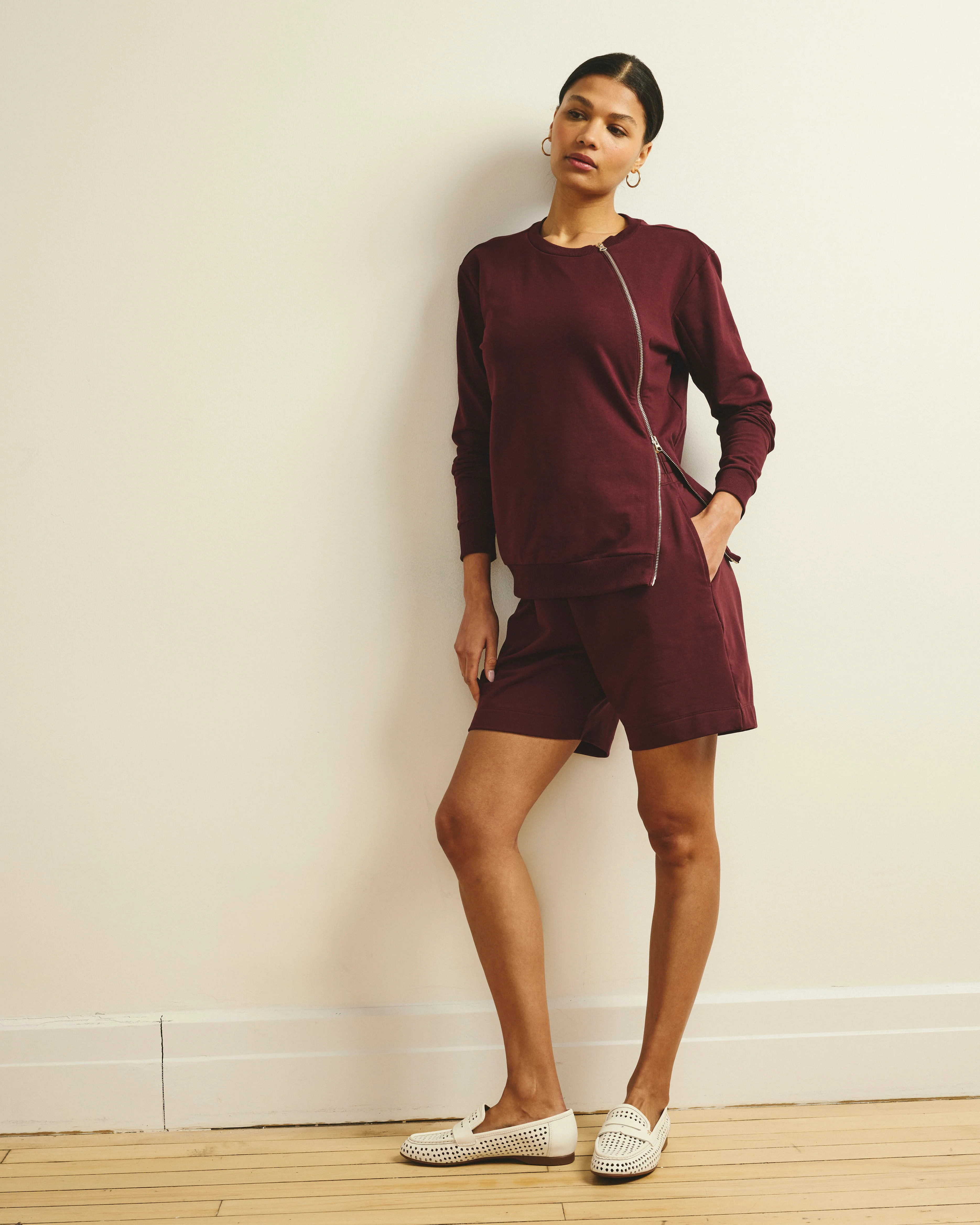 Meridien Zip Sweatshirt - Black Cherry - Image 6