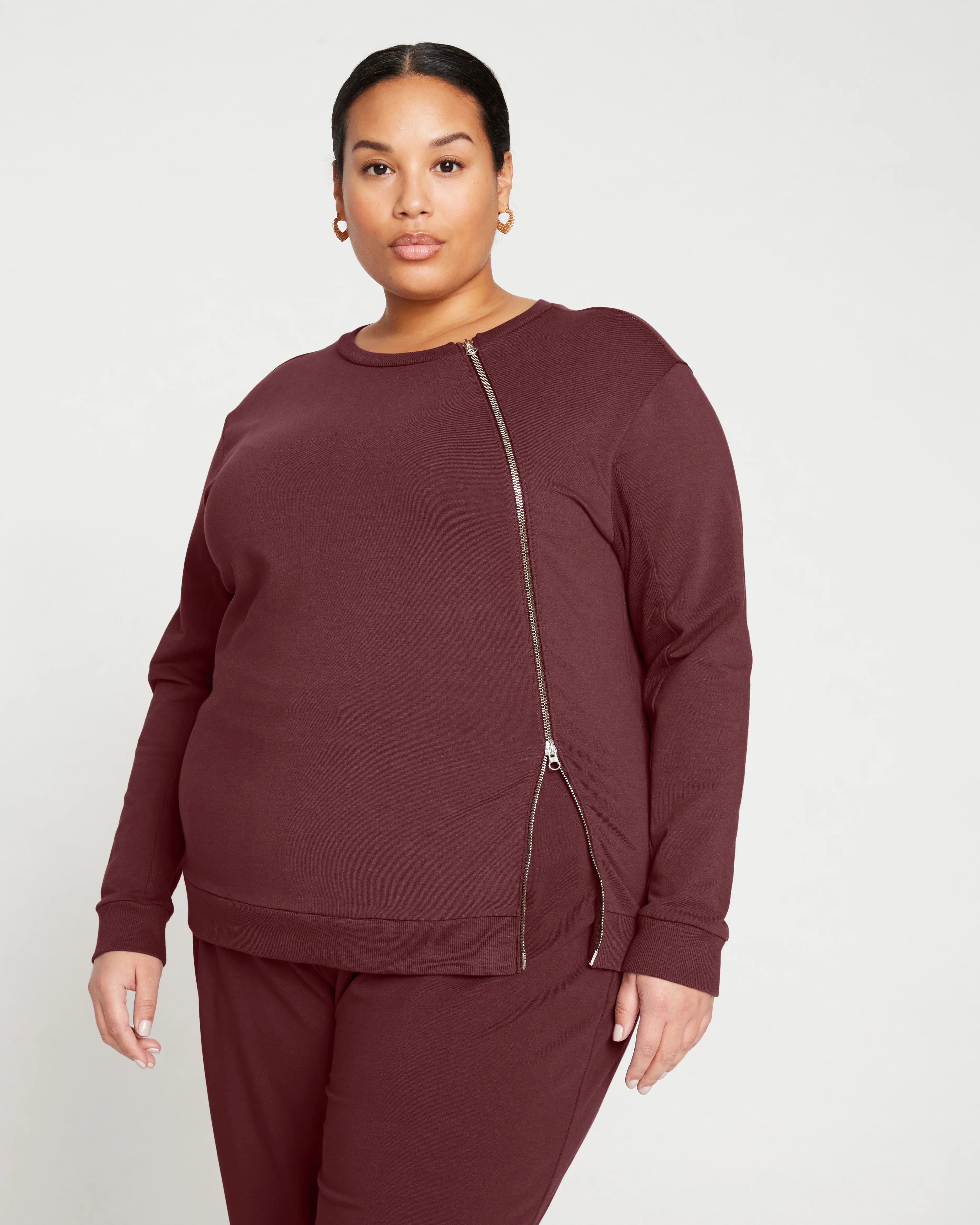 Meridien Zip Sweatshirt - Black Cherry - Image 8