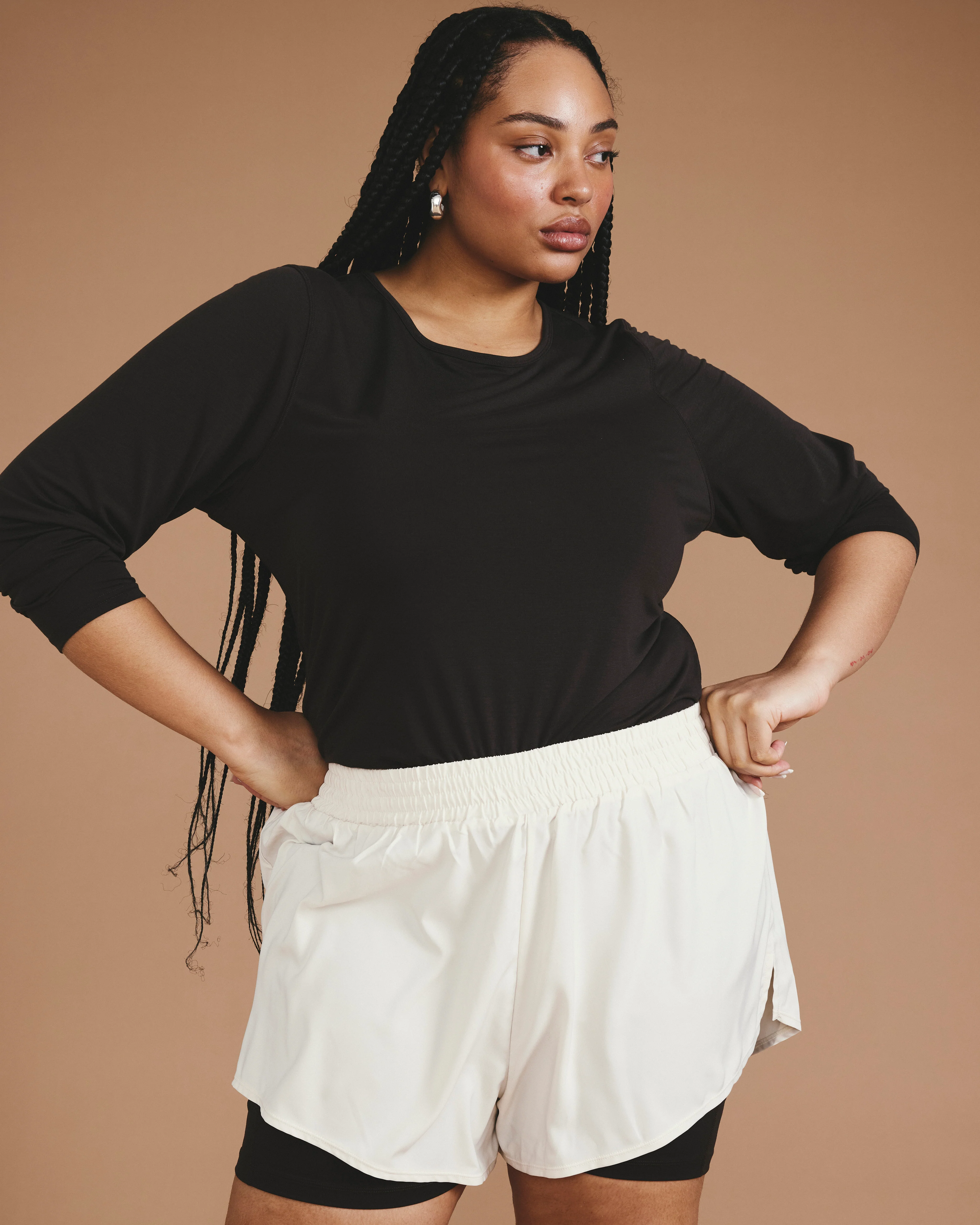 Mia Long Sleeve Movement Tee - Deep Brown - Image 3