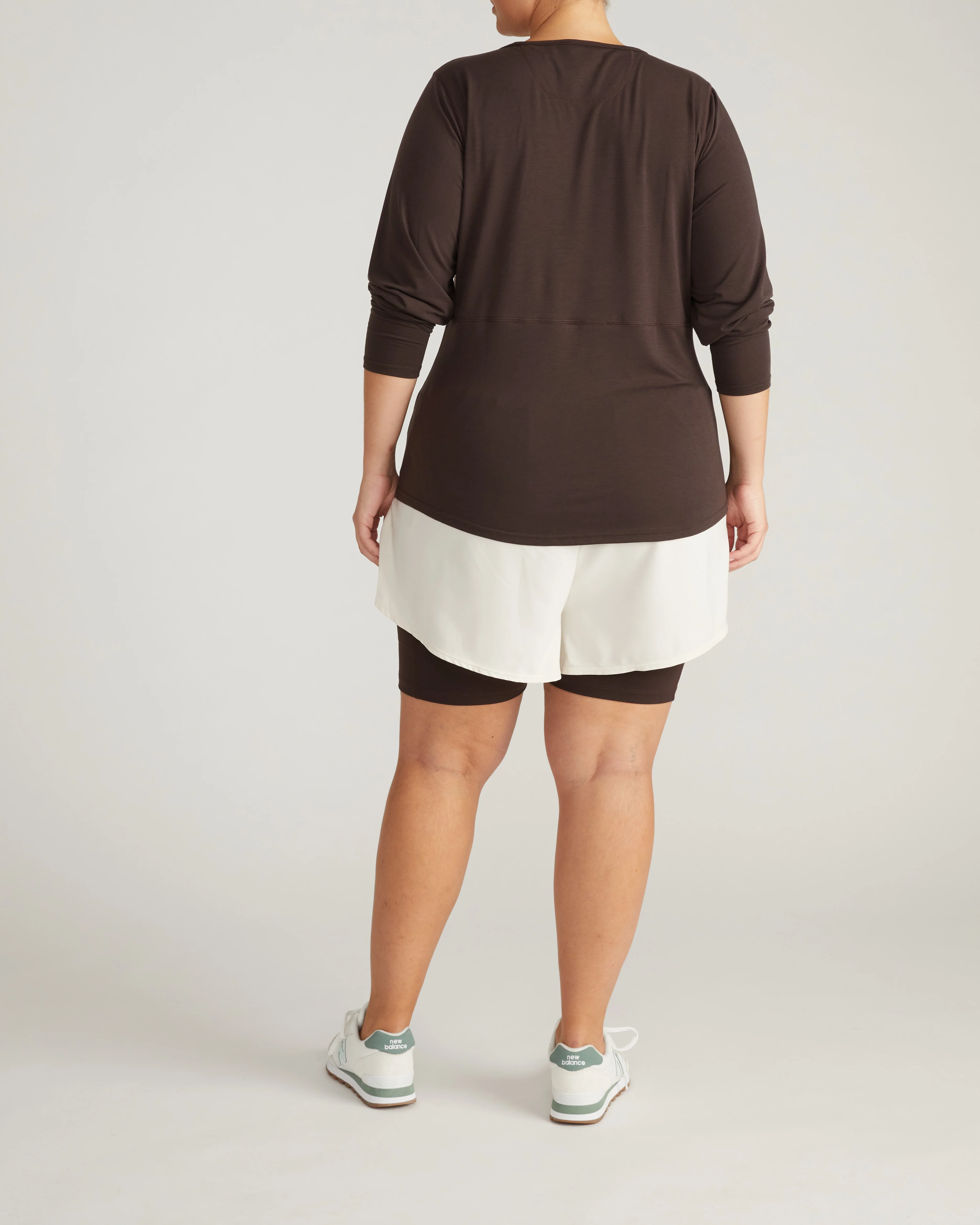 Mia Long Sleeve Movement Tee - Deep Brown - Image 7