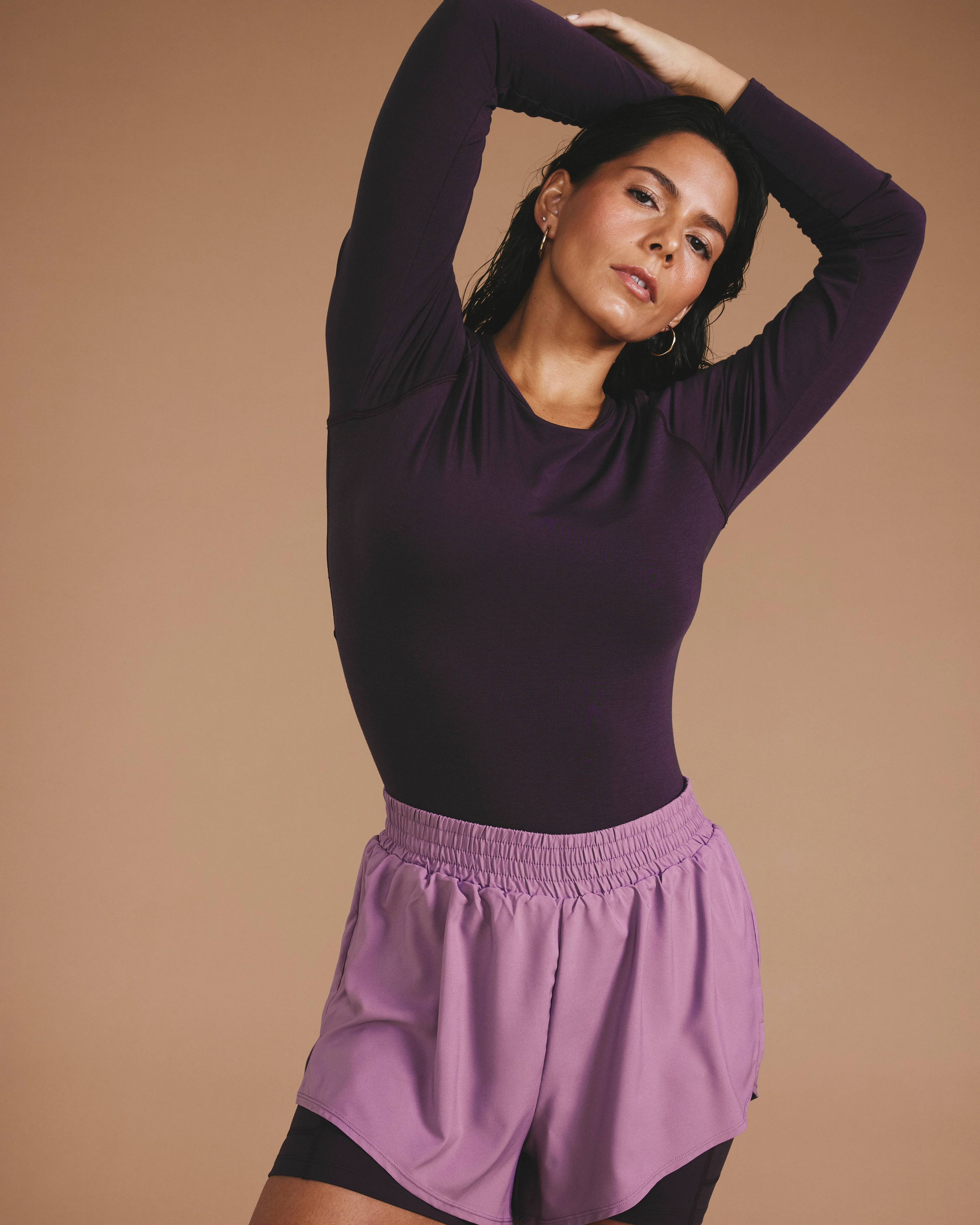 Mia Long Sleeve Movement Tee - Purple Jewel - Image 2