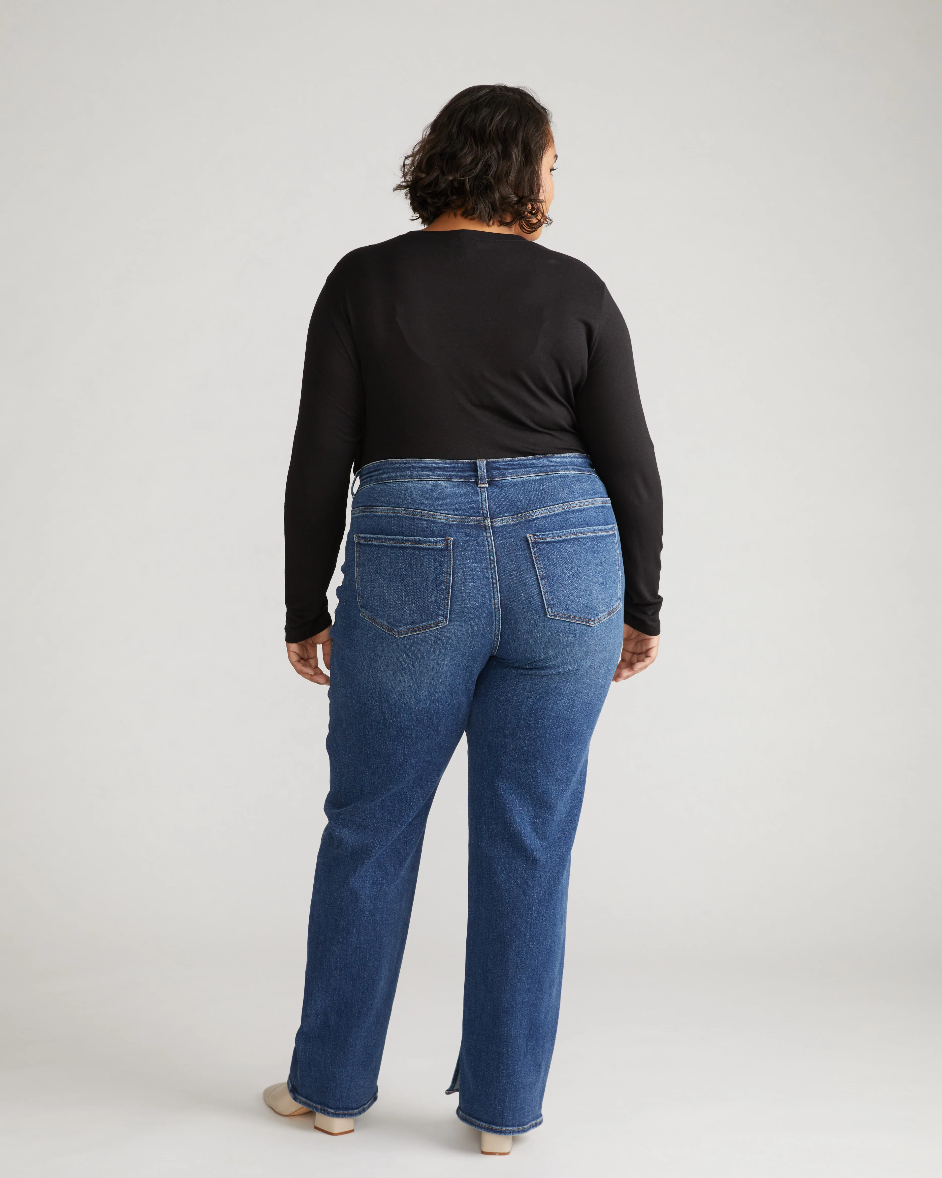 Mimi High Rise Split Hem Jeans 33 Inch - Midnight River - Image 3