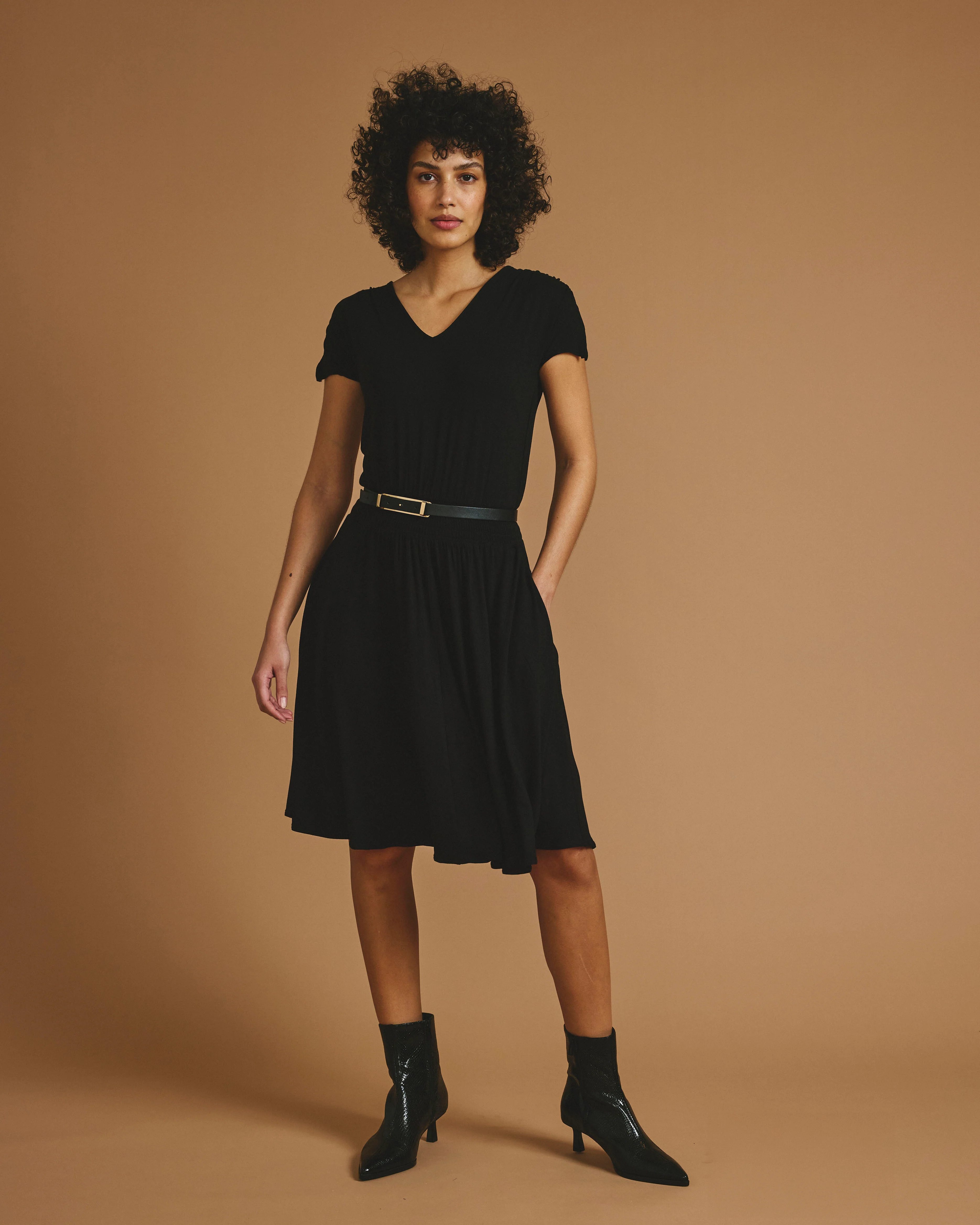 Minetta Liquid Jersey Dress - Black - Image 4