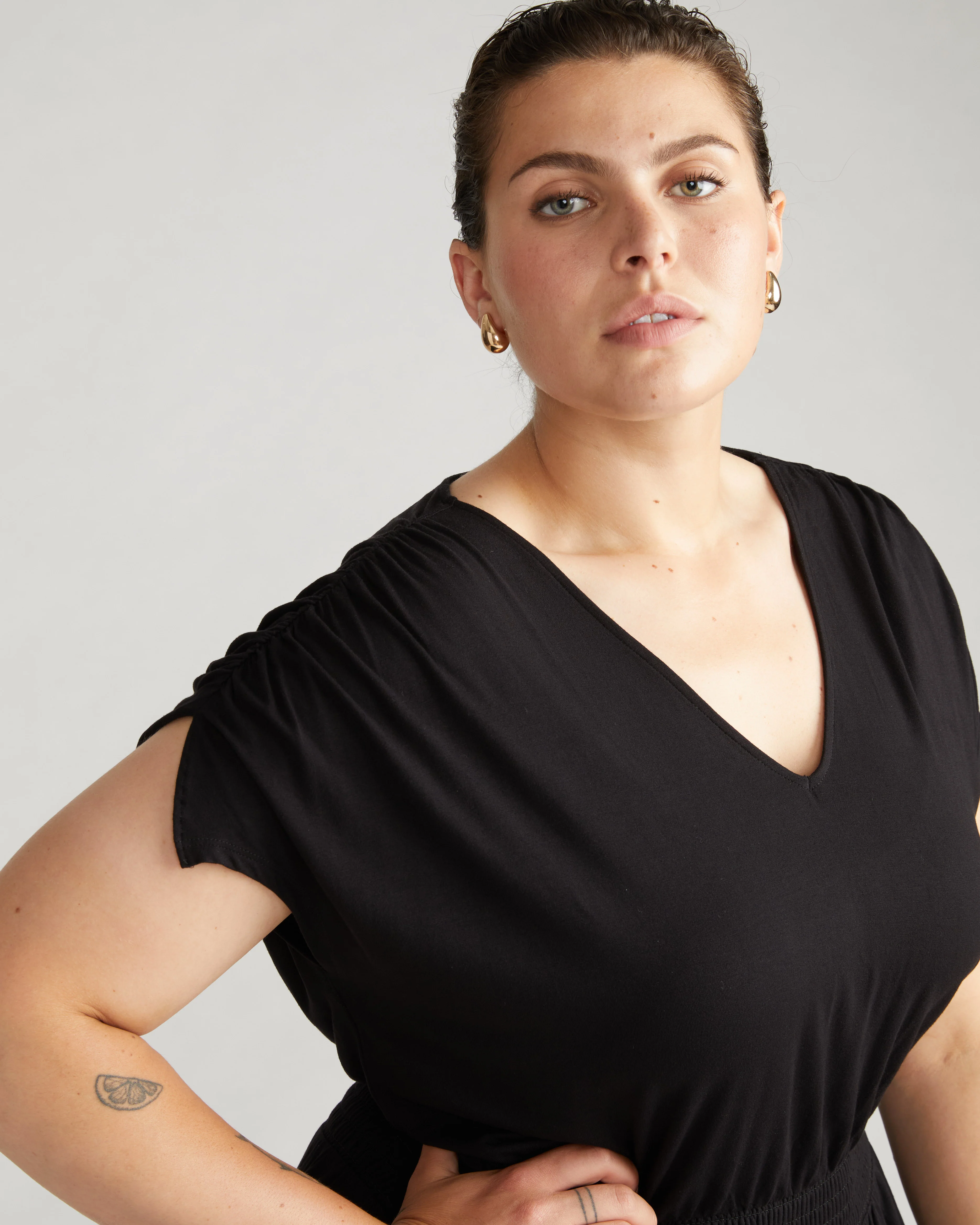 Minetta Liquid Jersey Dress - Black - Image 6