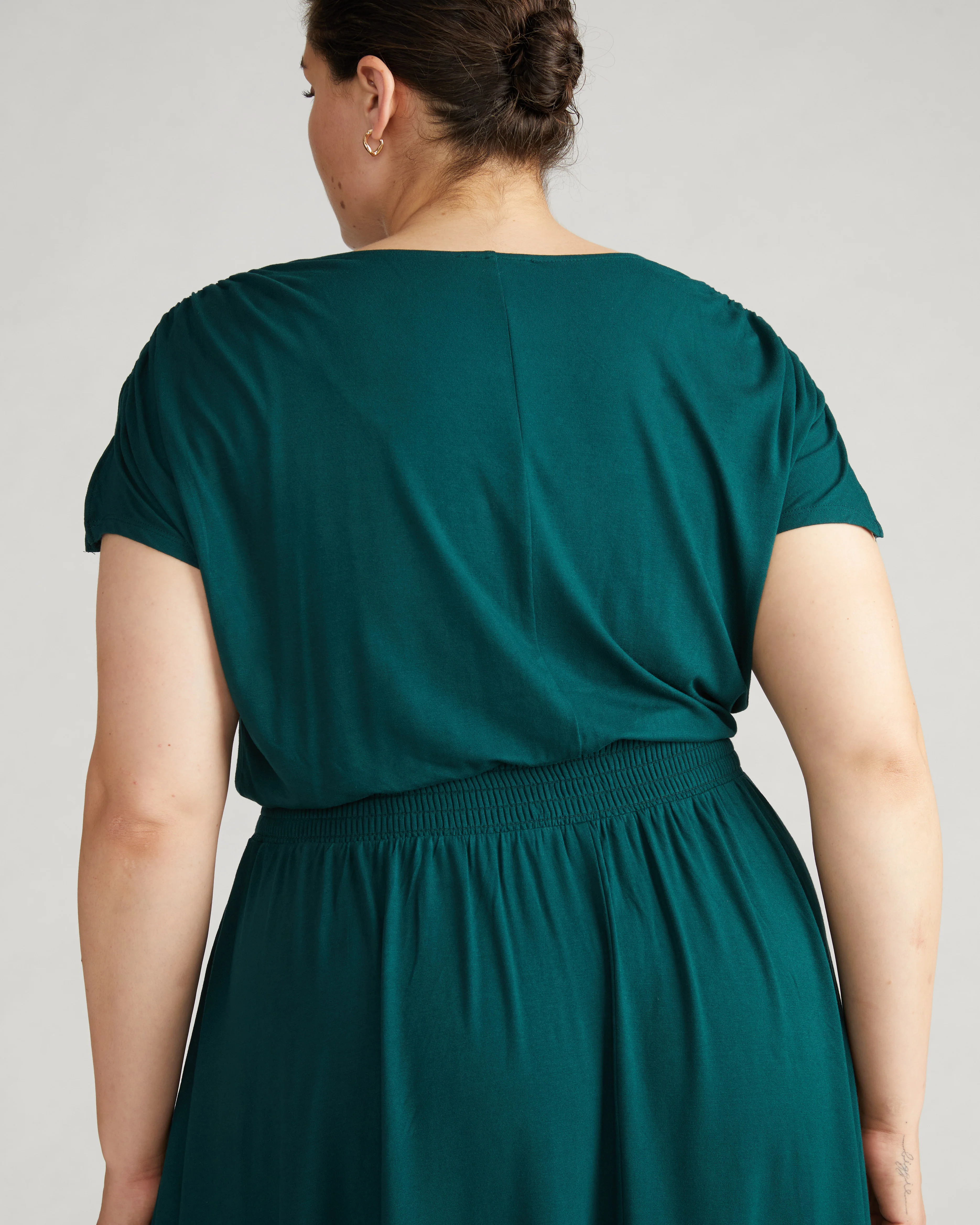Minetta Liquid Jersey Dress - Forest Green - Image 4