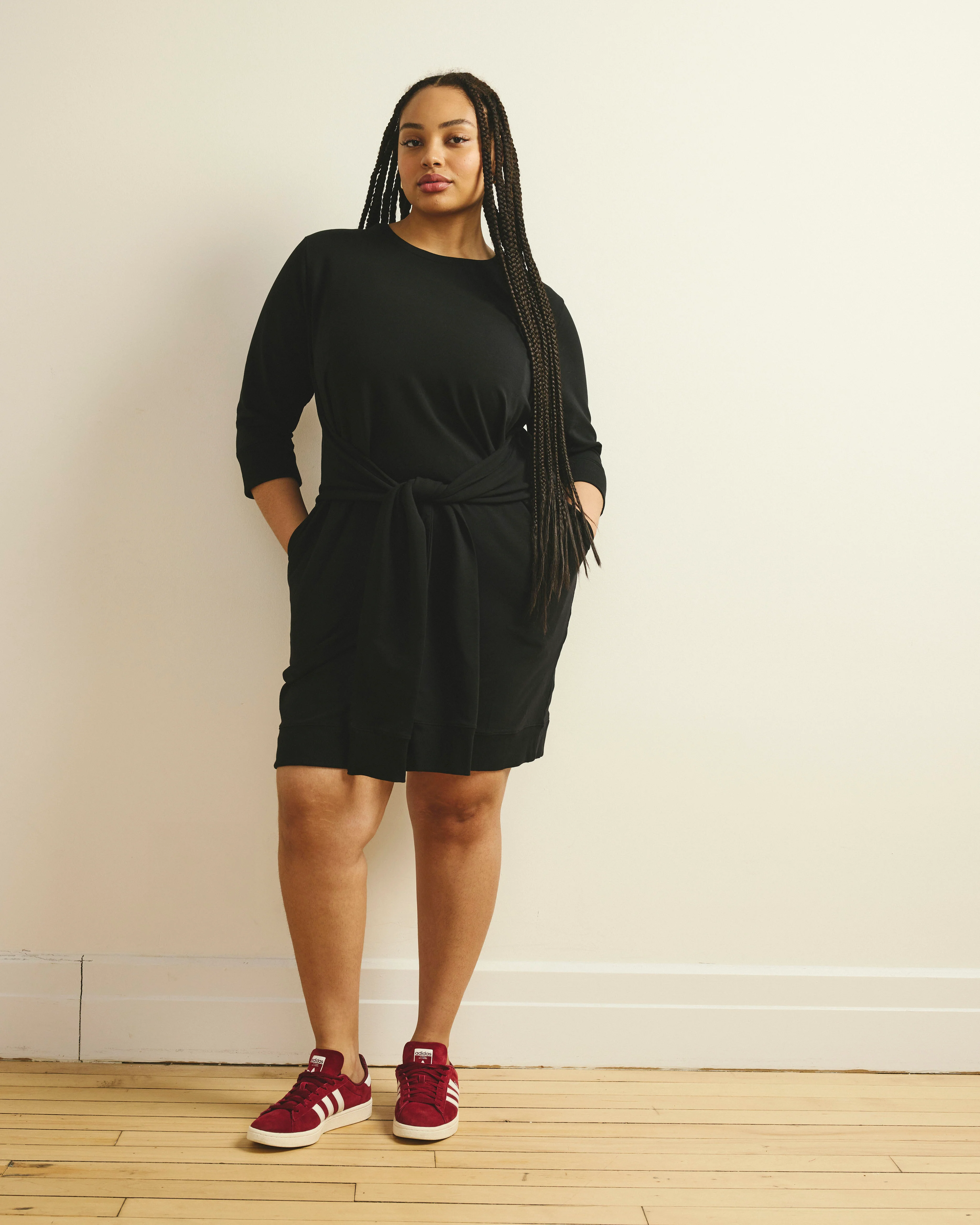 Misa Tie Sweatshirt Dress - Black - Image 3
