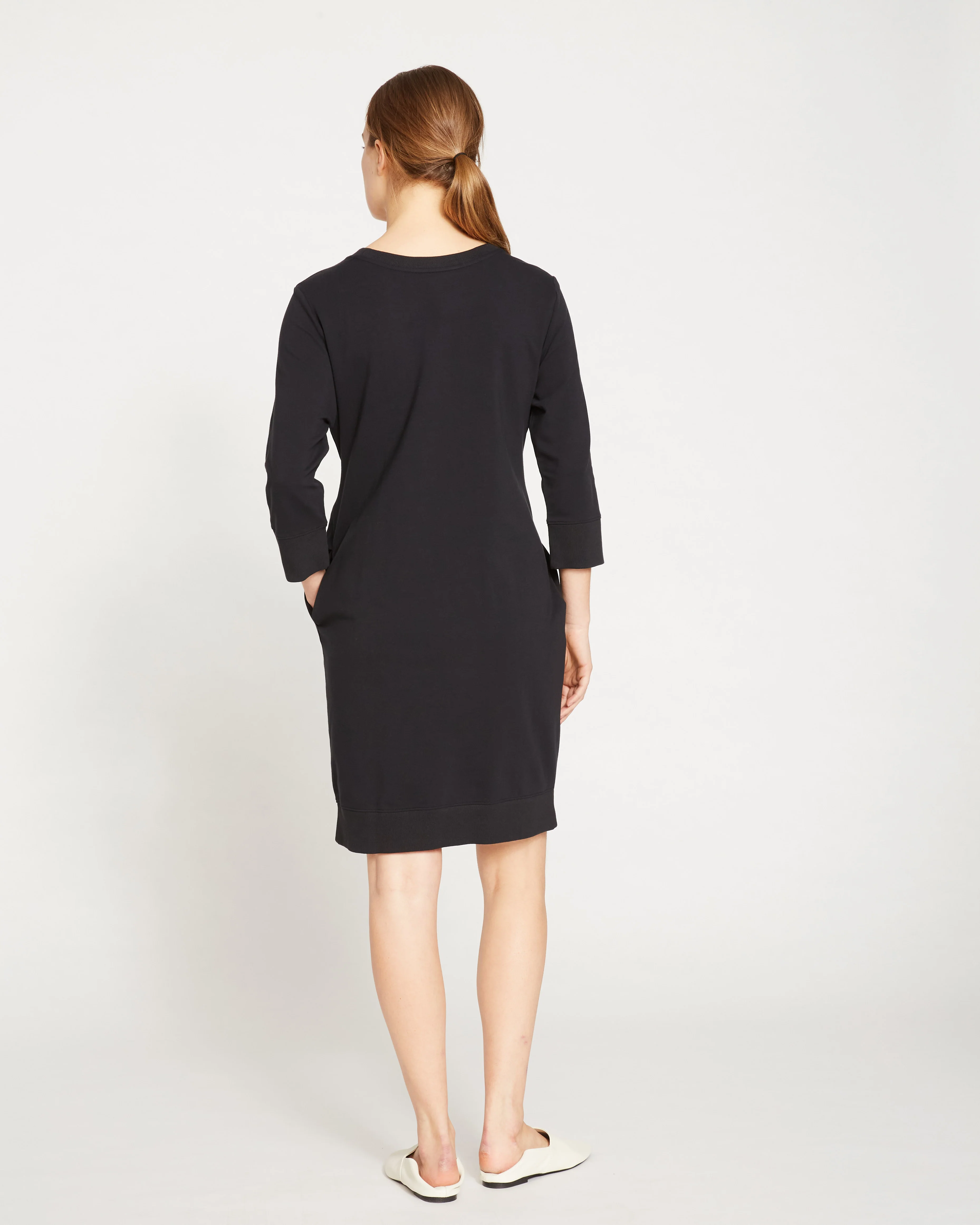 Misa Tie Sweatshirt Dress - Black - Image 5