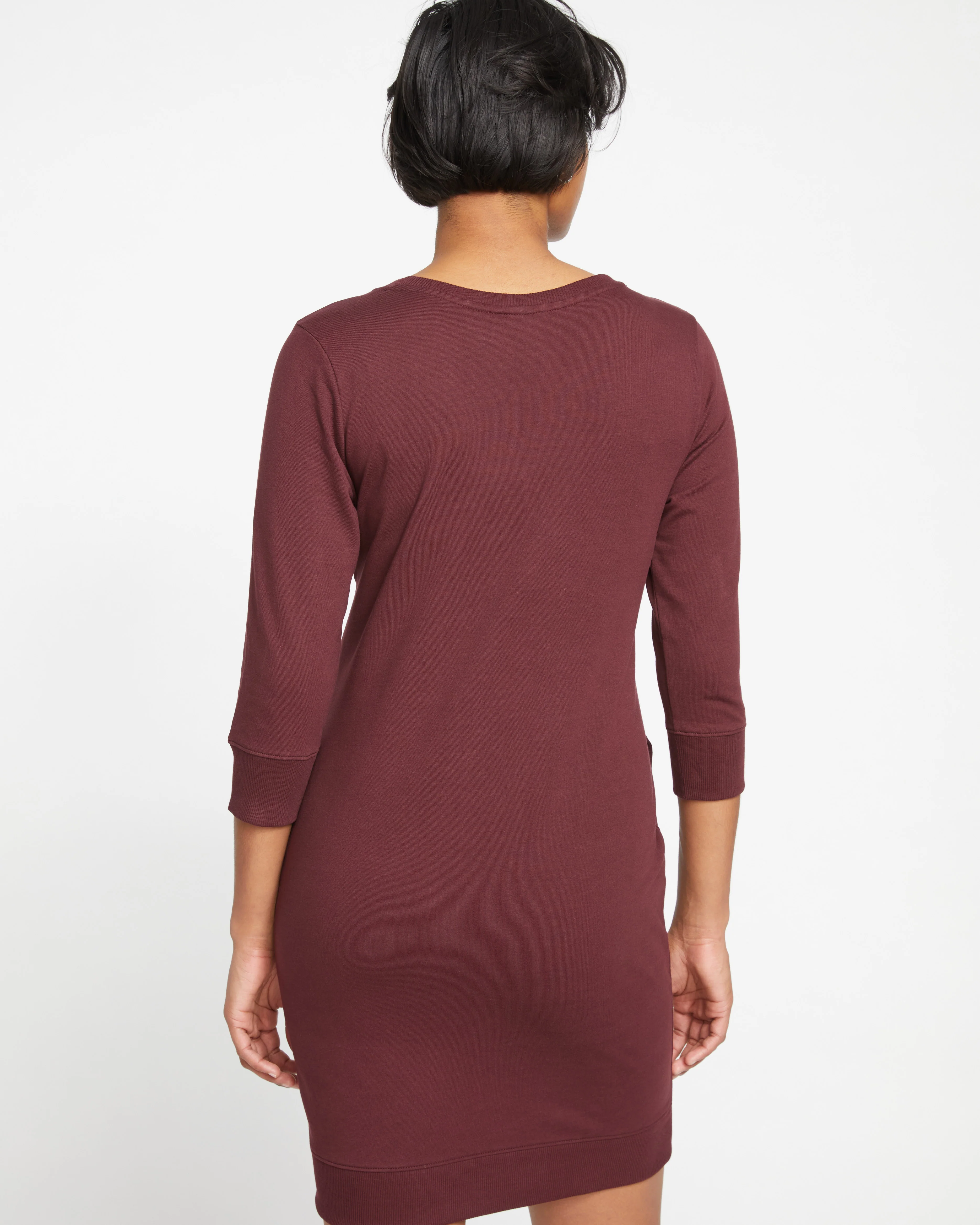 Misa Tie Sweatshirt Dress - Black Cherry - Image 4