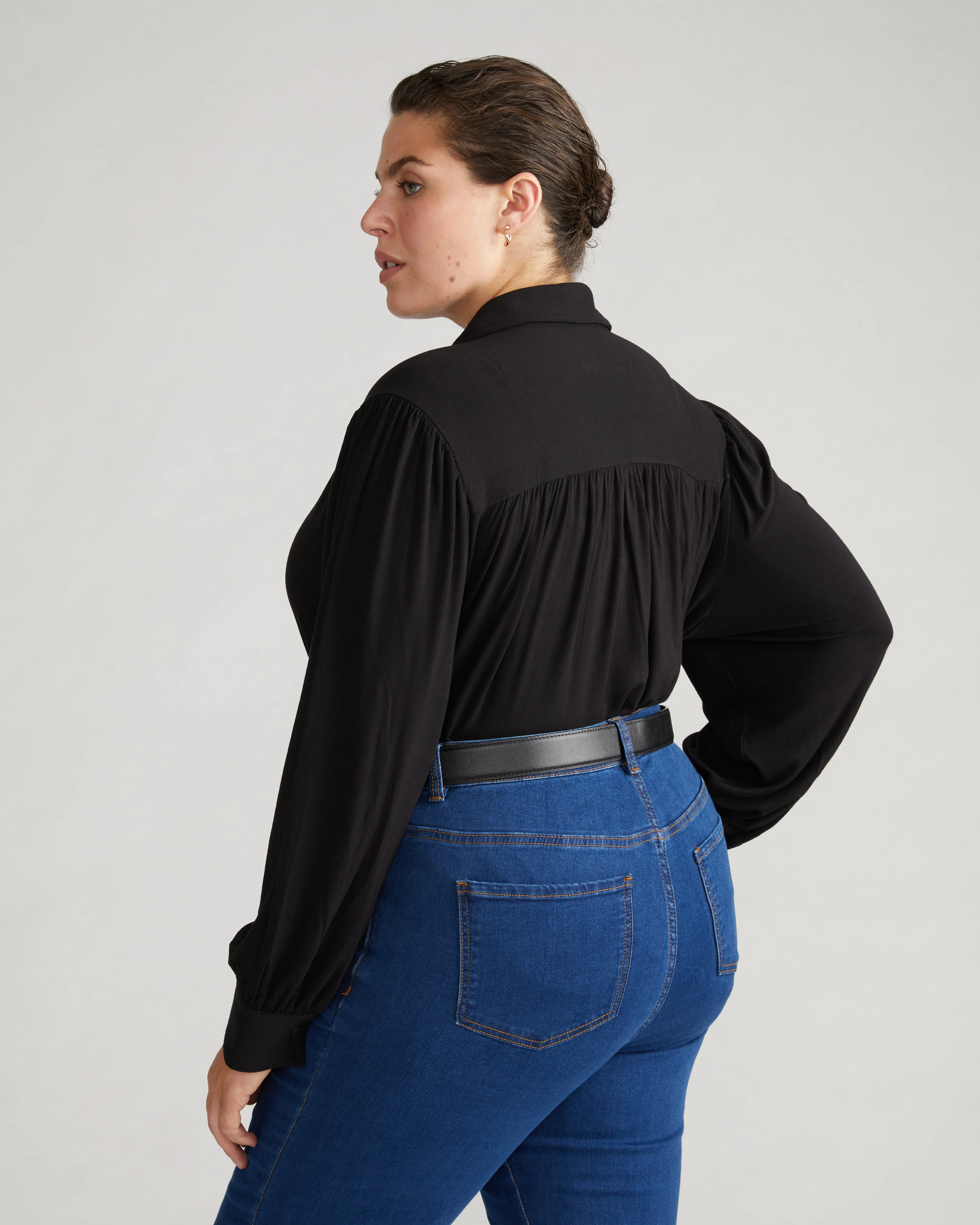 Moore Liquid Jersey Blouse - Black - Image 2
