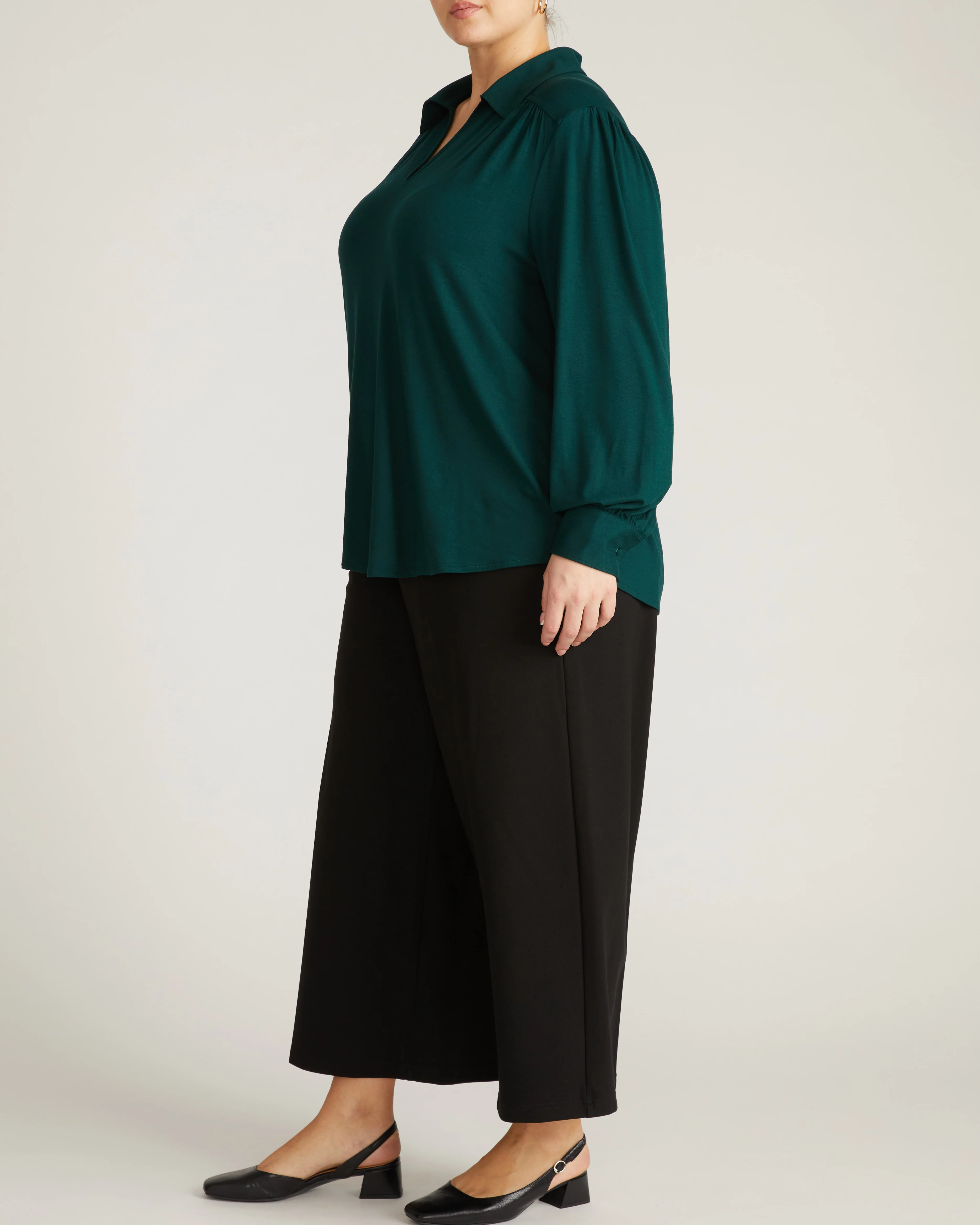 Moore Liquid Jersey Blouse - Forest Green - Image 5