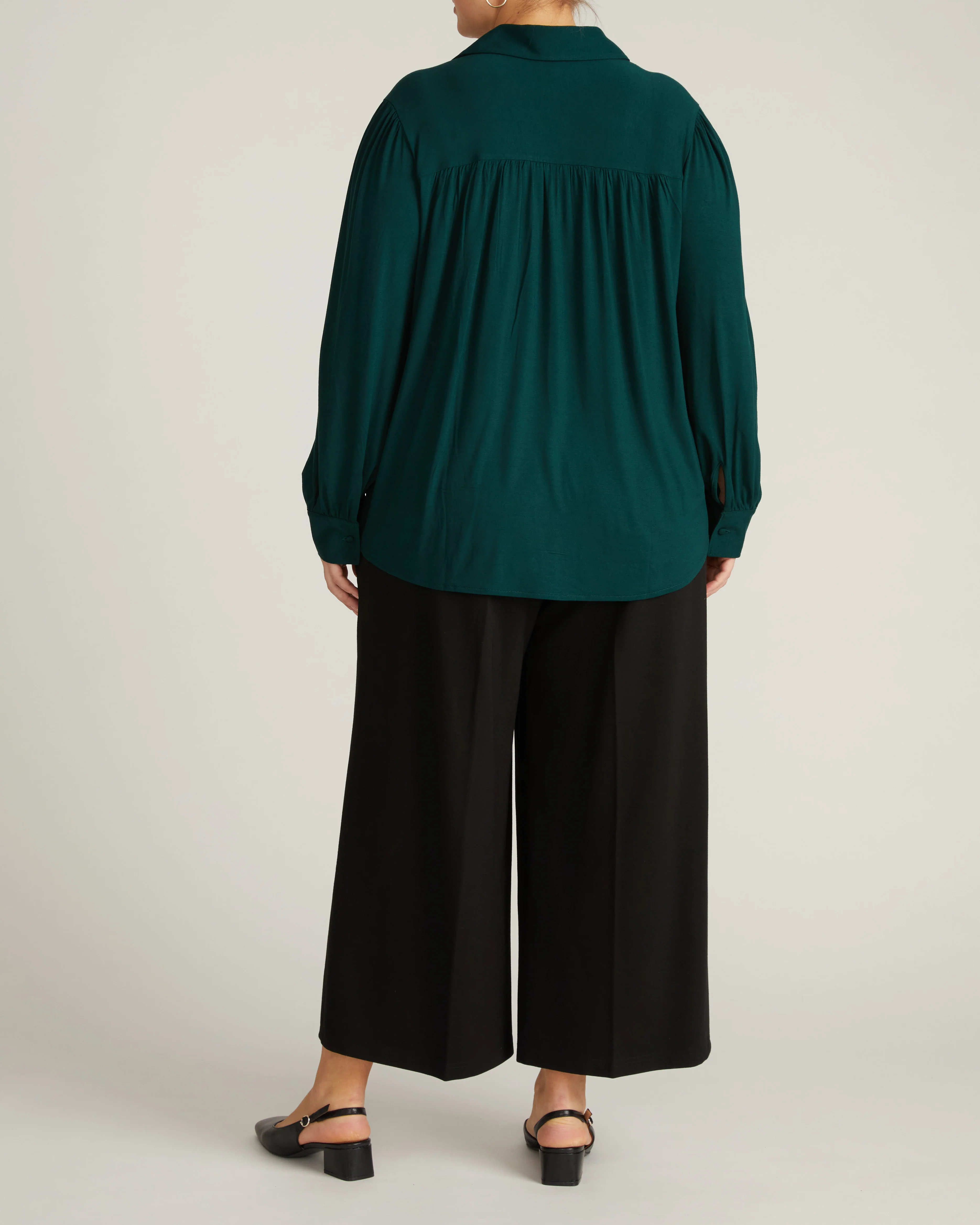 Moore Liquid Jersey Blouse - Forest Green - Image 6