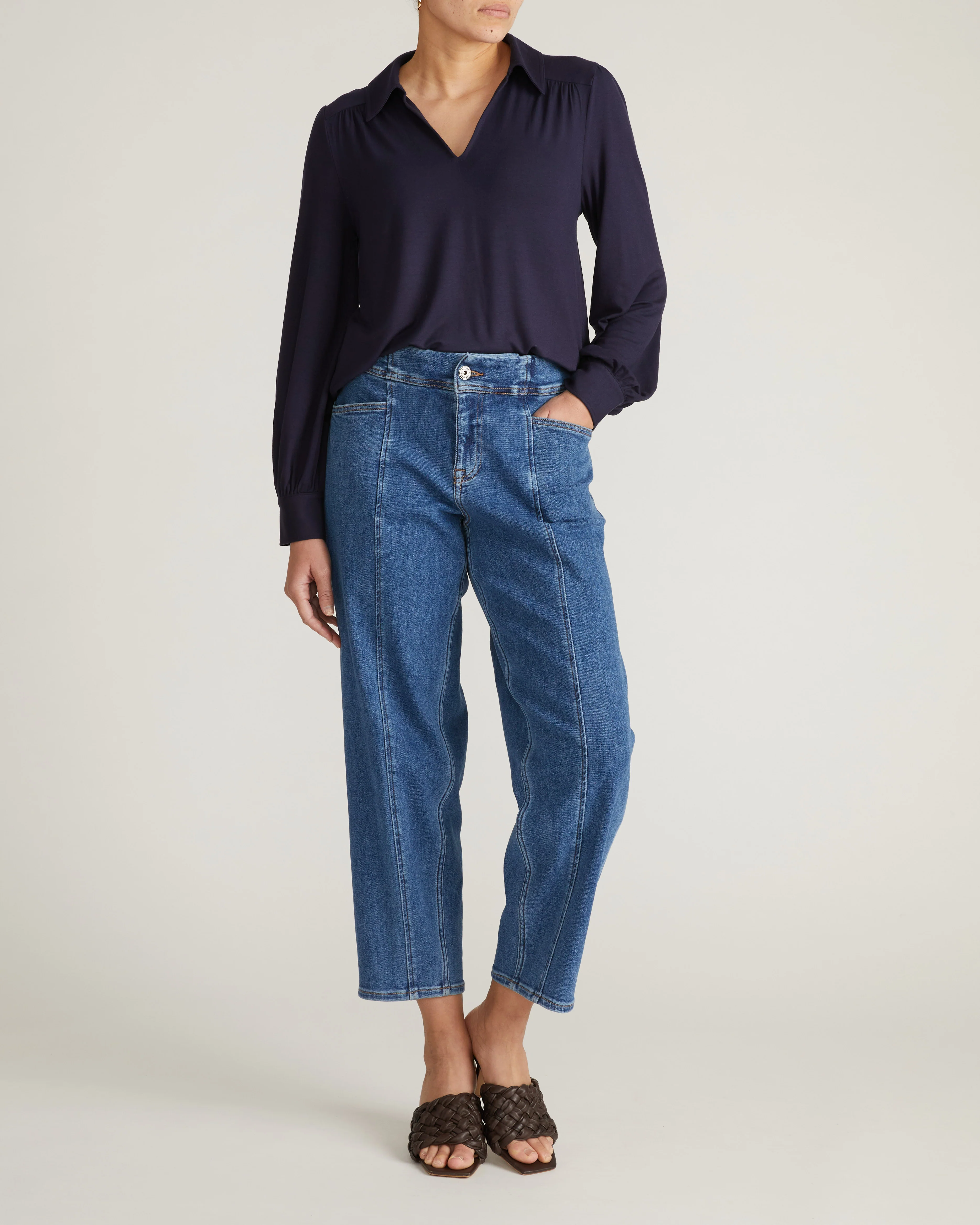 Moore Liquid Jersey Blouse - Midnight - Image 5
