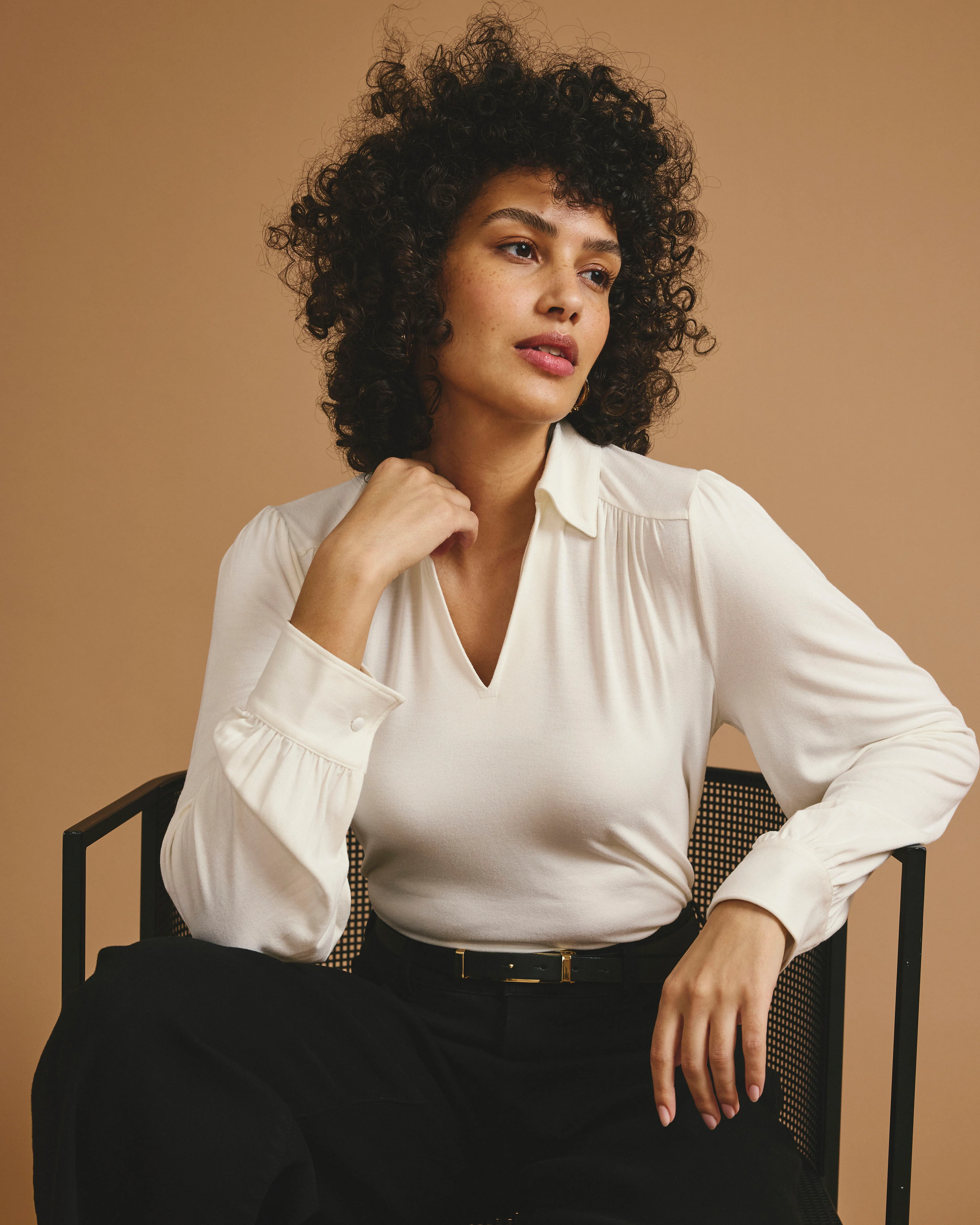 Moore Liquid Jersey Blouse - White - Image 2